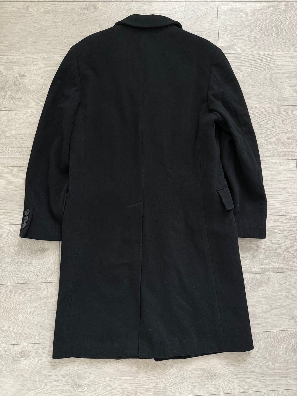 Emporio Armani 1990s Black Wool Overcoat - Size M