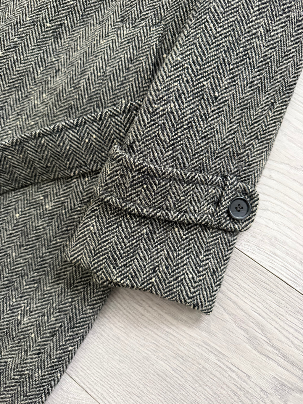 Marcel Lassance 1990s Herringbone Wool Belted Coat - Size S
