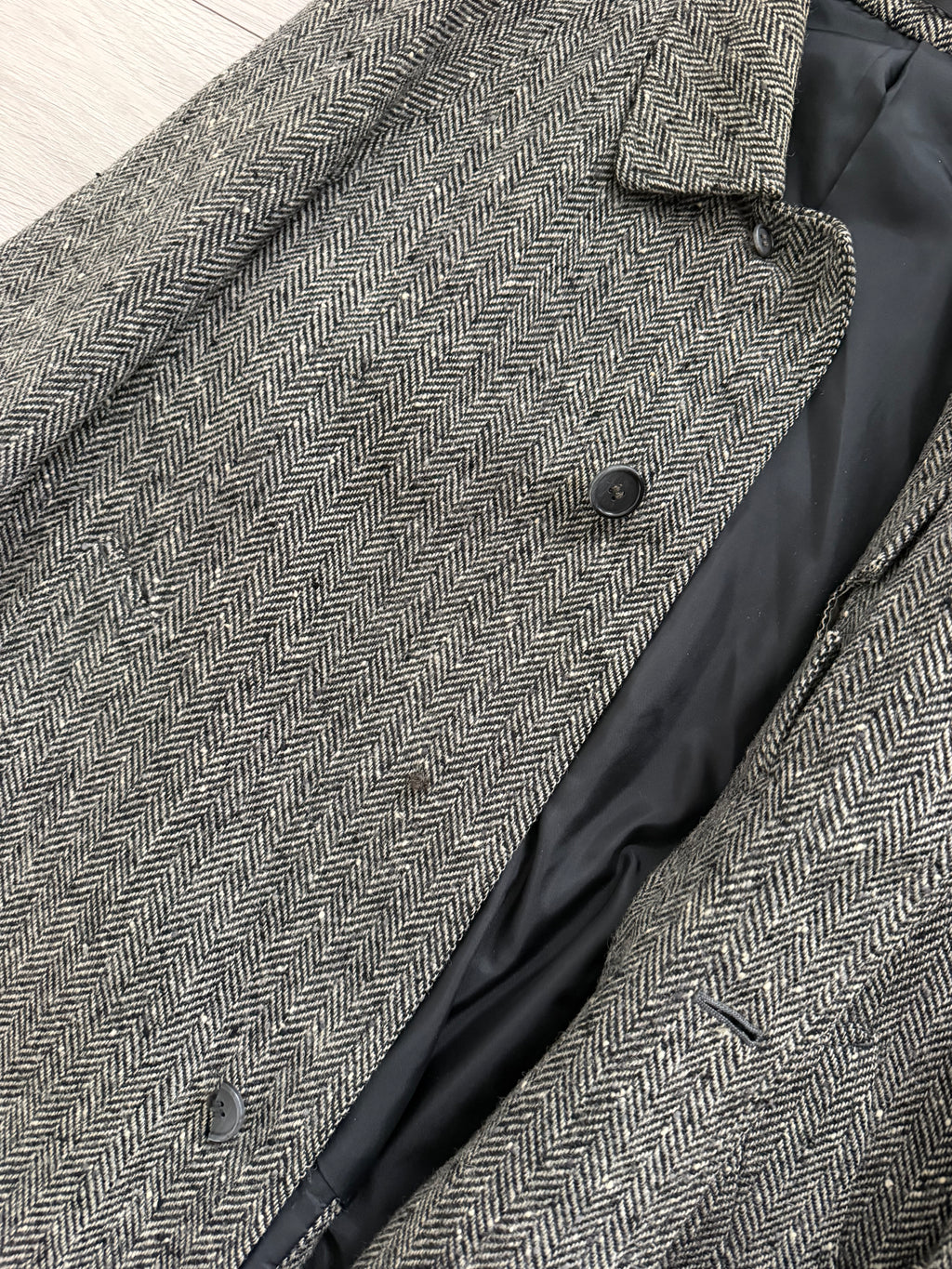 Marcel Lassance 1990s Herringbone Wool Belted Coat - Size S