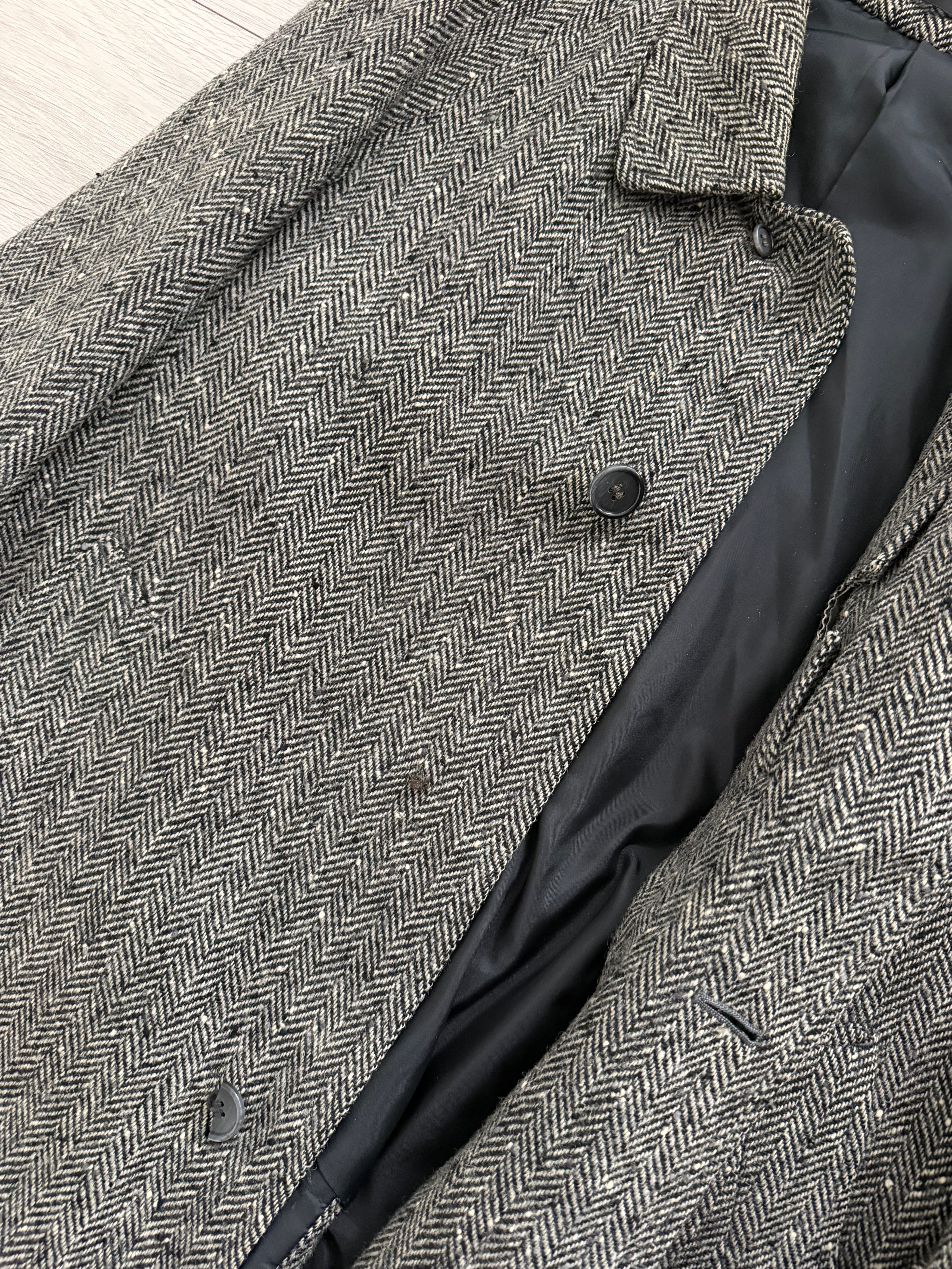 Marcel Lassance 1990s Herringbone Wool Belted Coat - Size S