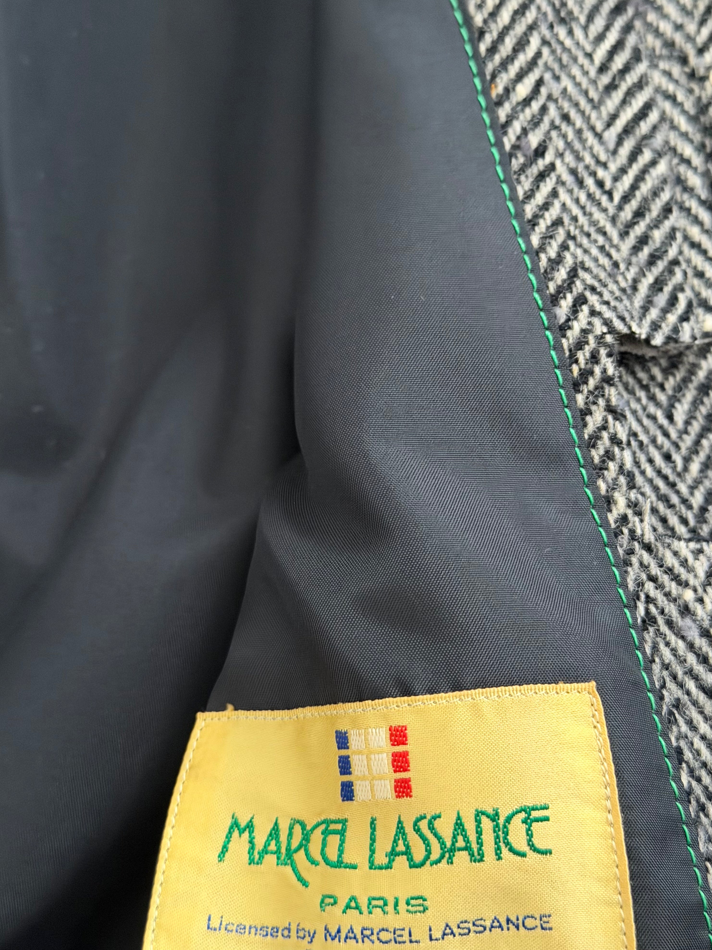 Marcel Lassance 1990s Herringbone Wool Belted Coat - Size S