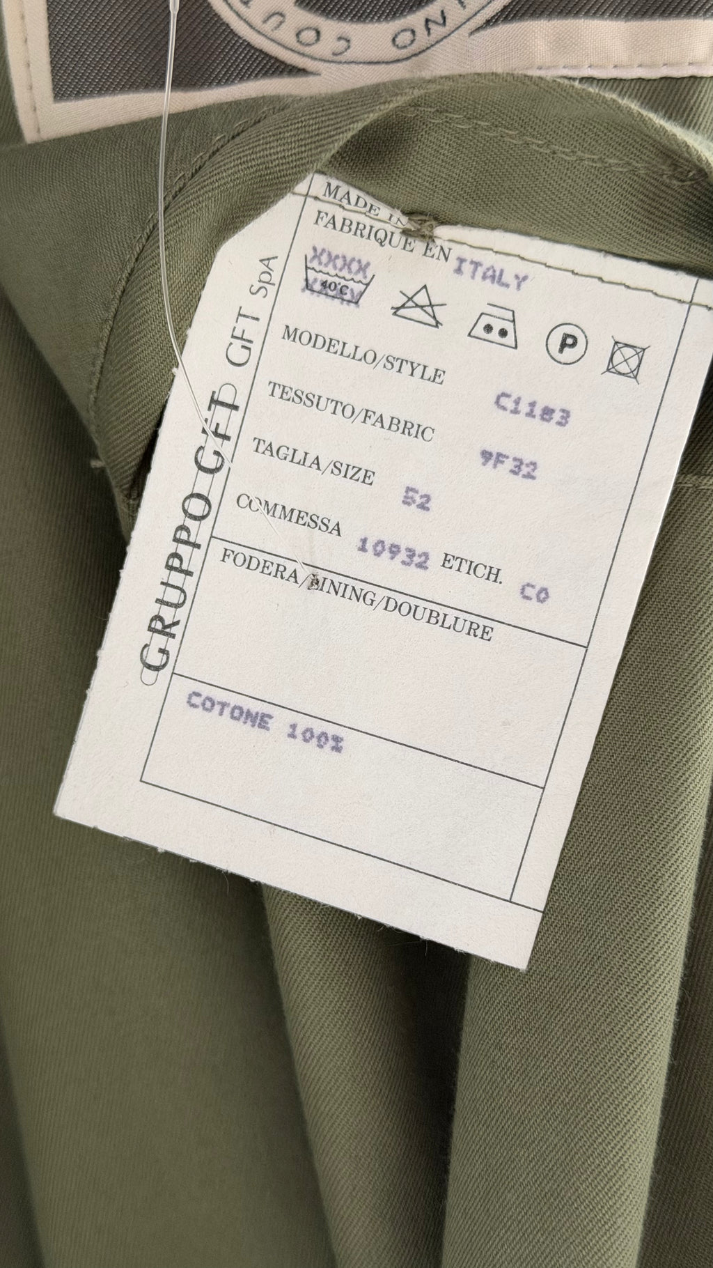 Valentino Couture 1980s Belted Cotton Trench Coat Olive Green - Size XL
