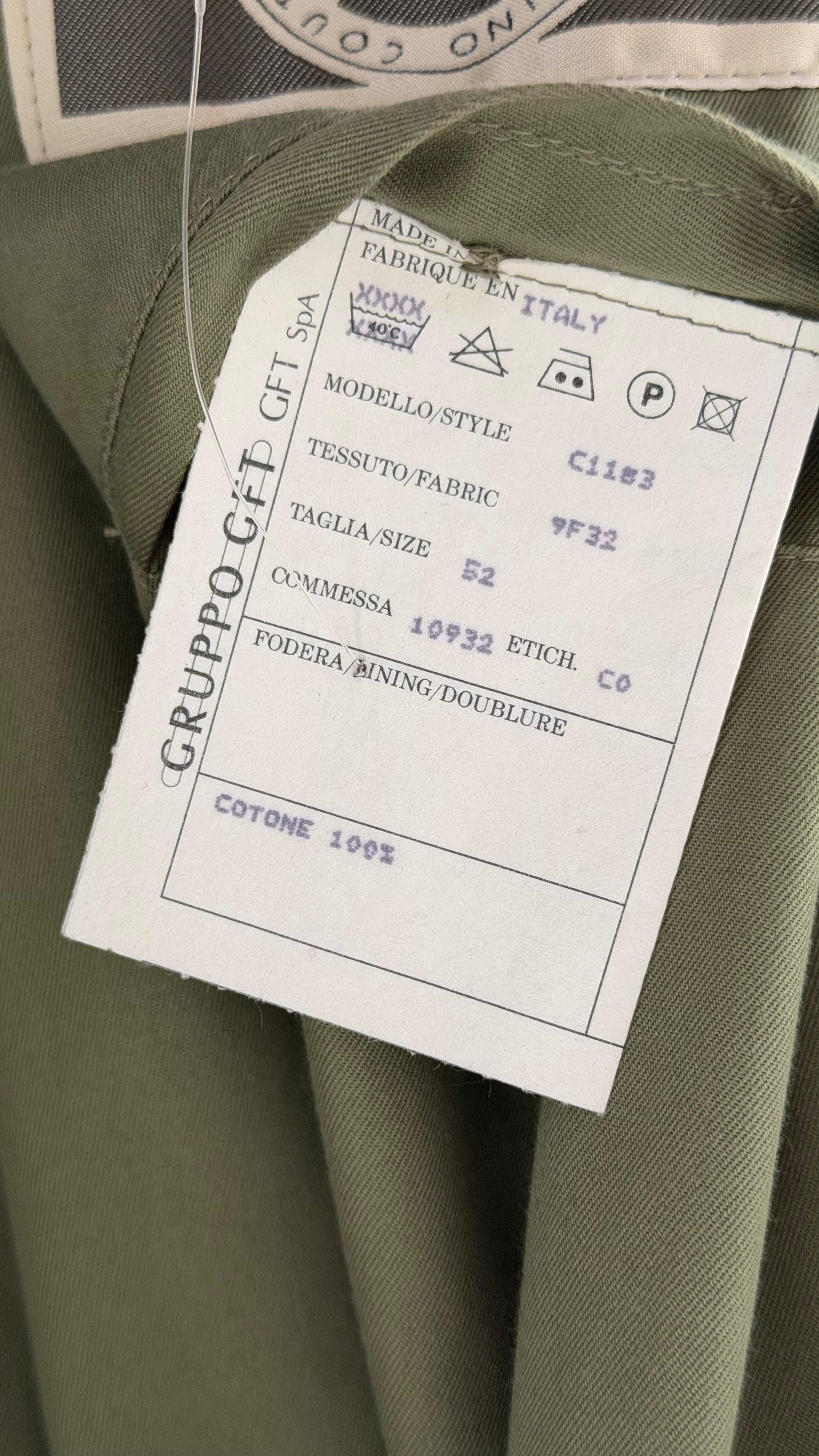 Valentino Couture 1980s Belted Cotton Trench Coat Olive Green - Size XL