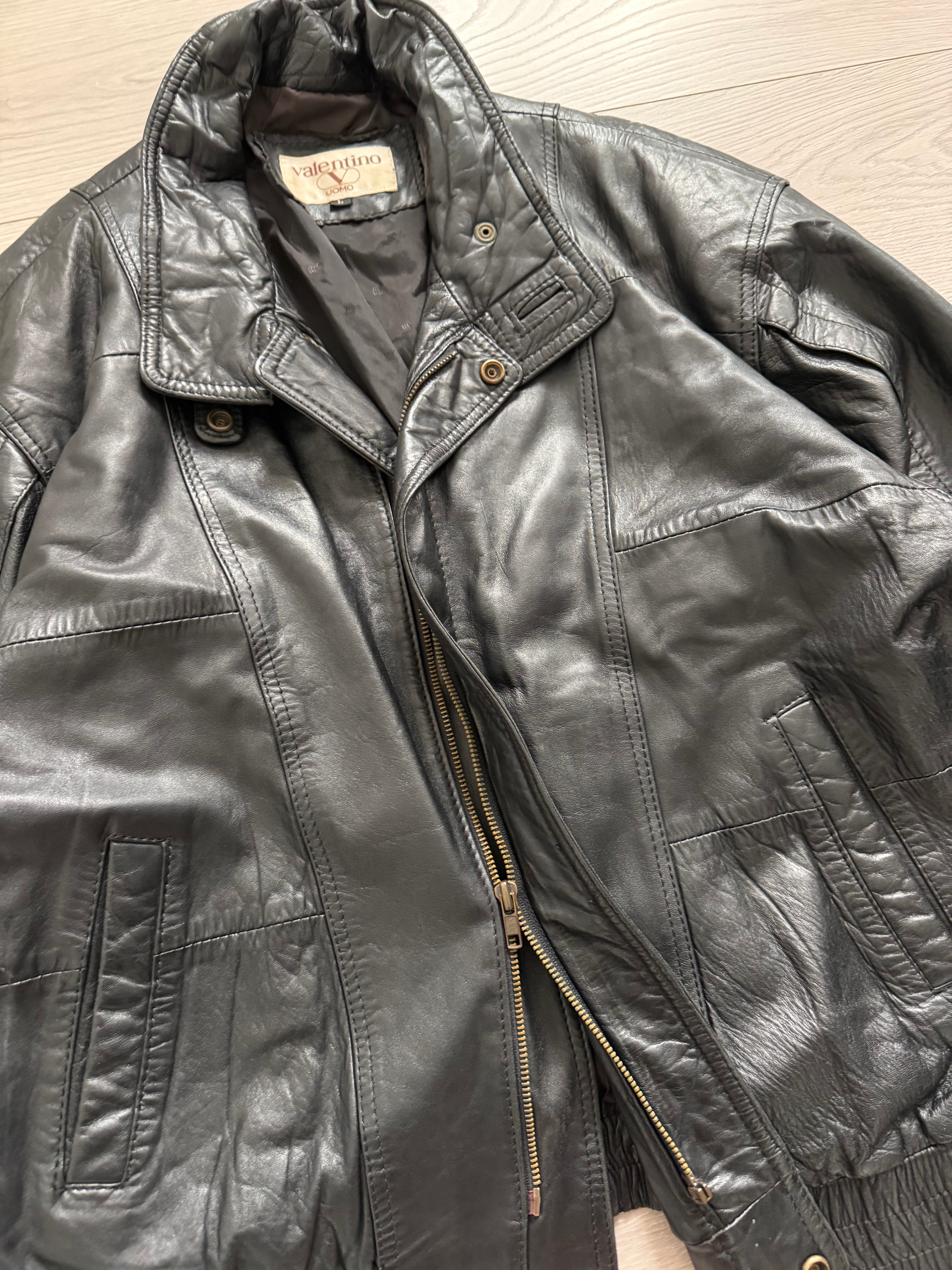 Valentino 1980s Panelled Soft Leather Jacket - Size L