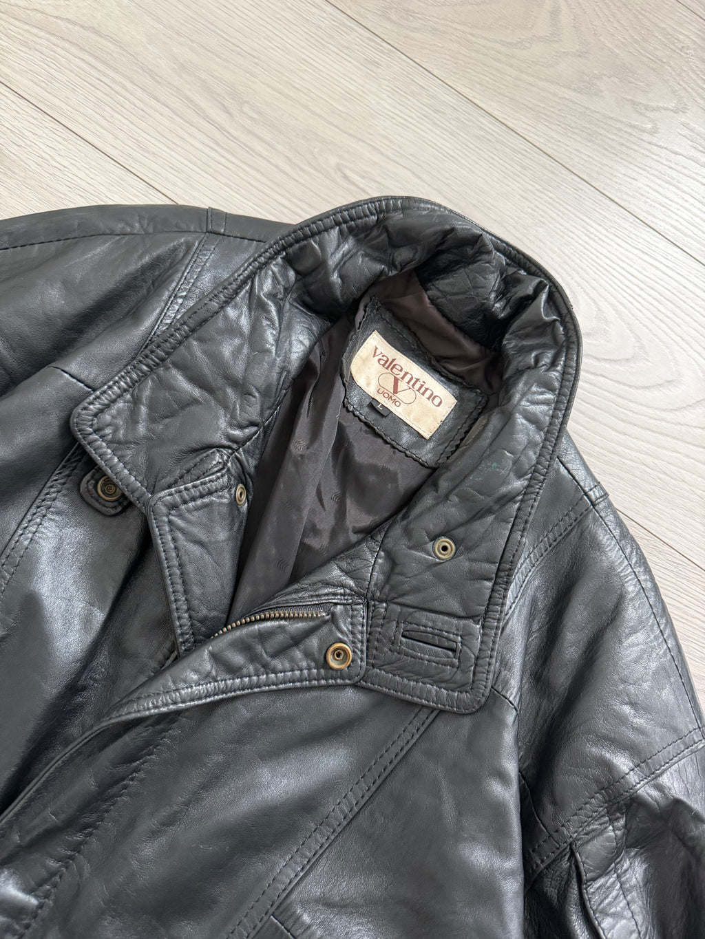 Valentino 1980s Panelled Soft Leather Jacket - Size L