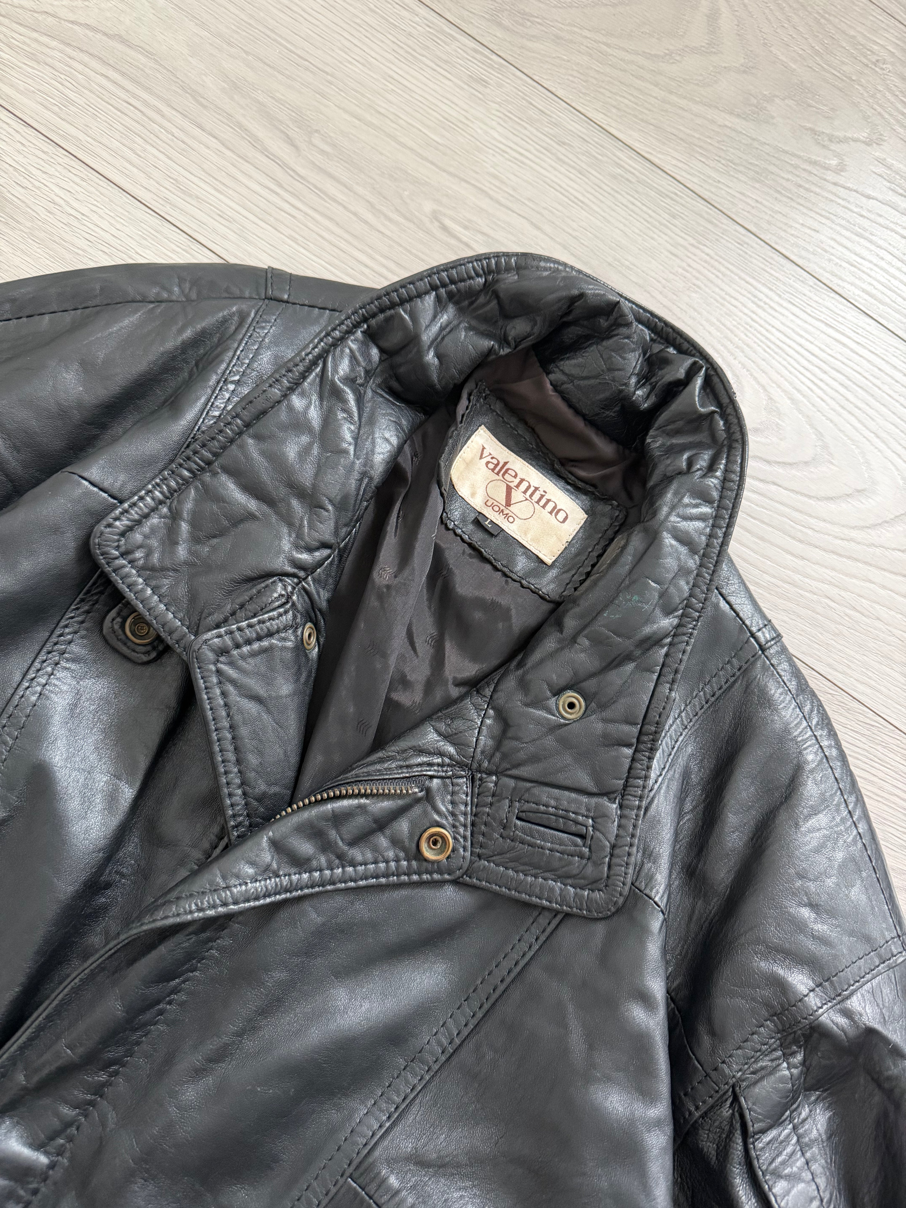 Valentino 1980s Panelled Soft Leather Jacket - Size L