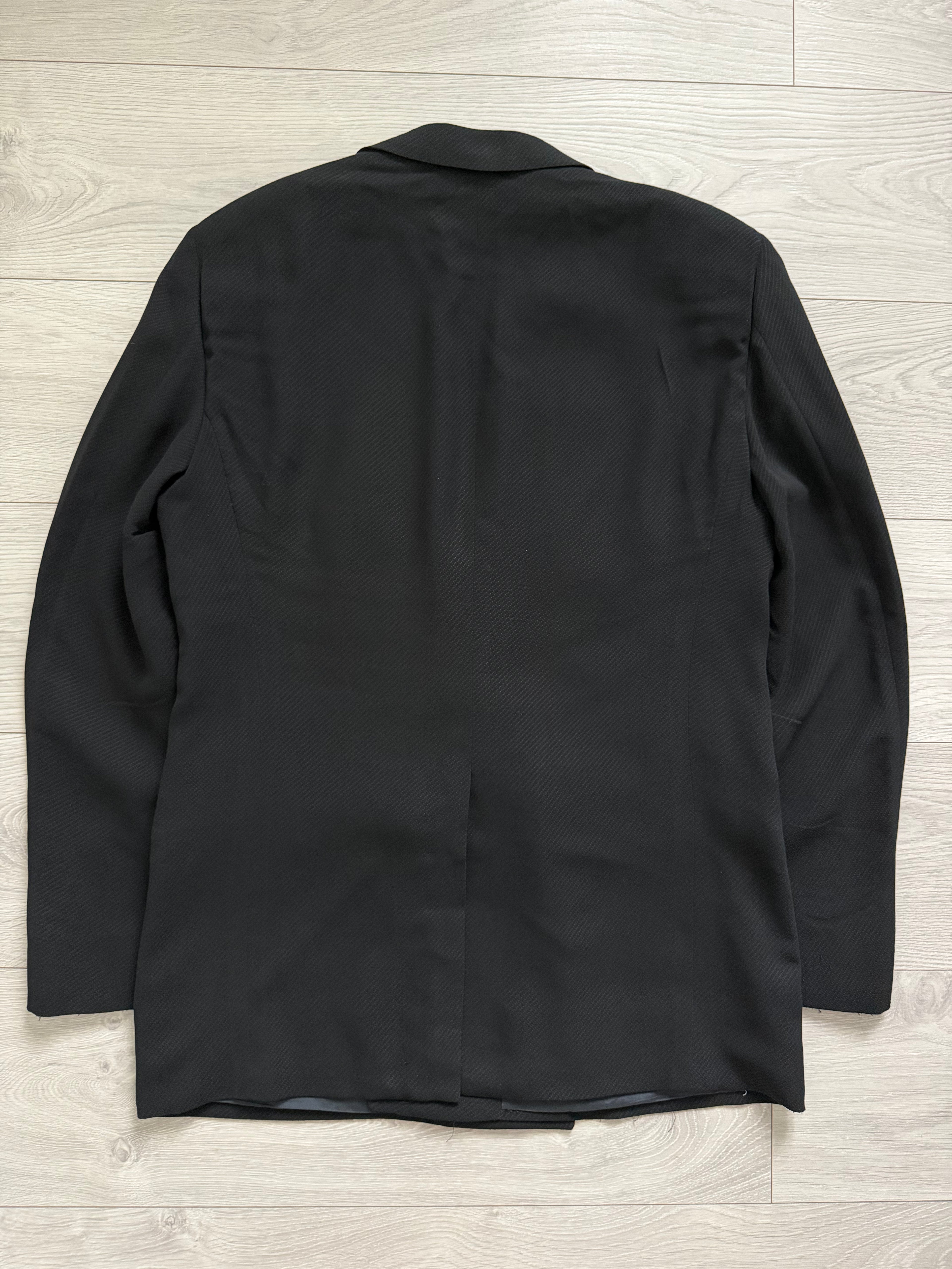 Armani 1990s Peaked Lapel Double Breasted Textured Wool Blend Sport Jacket Blazer - Size M