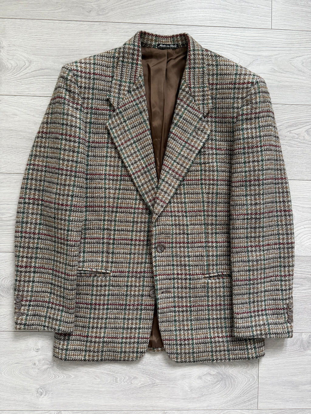 Emporio Armani 1980s 2B Wool Check Sport Jacket Blazer - Size M