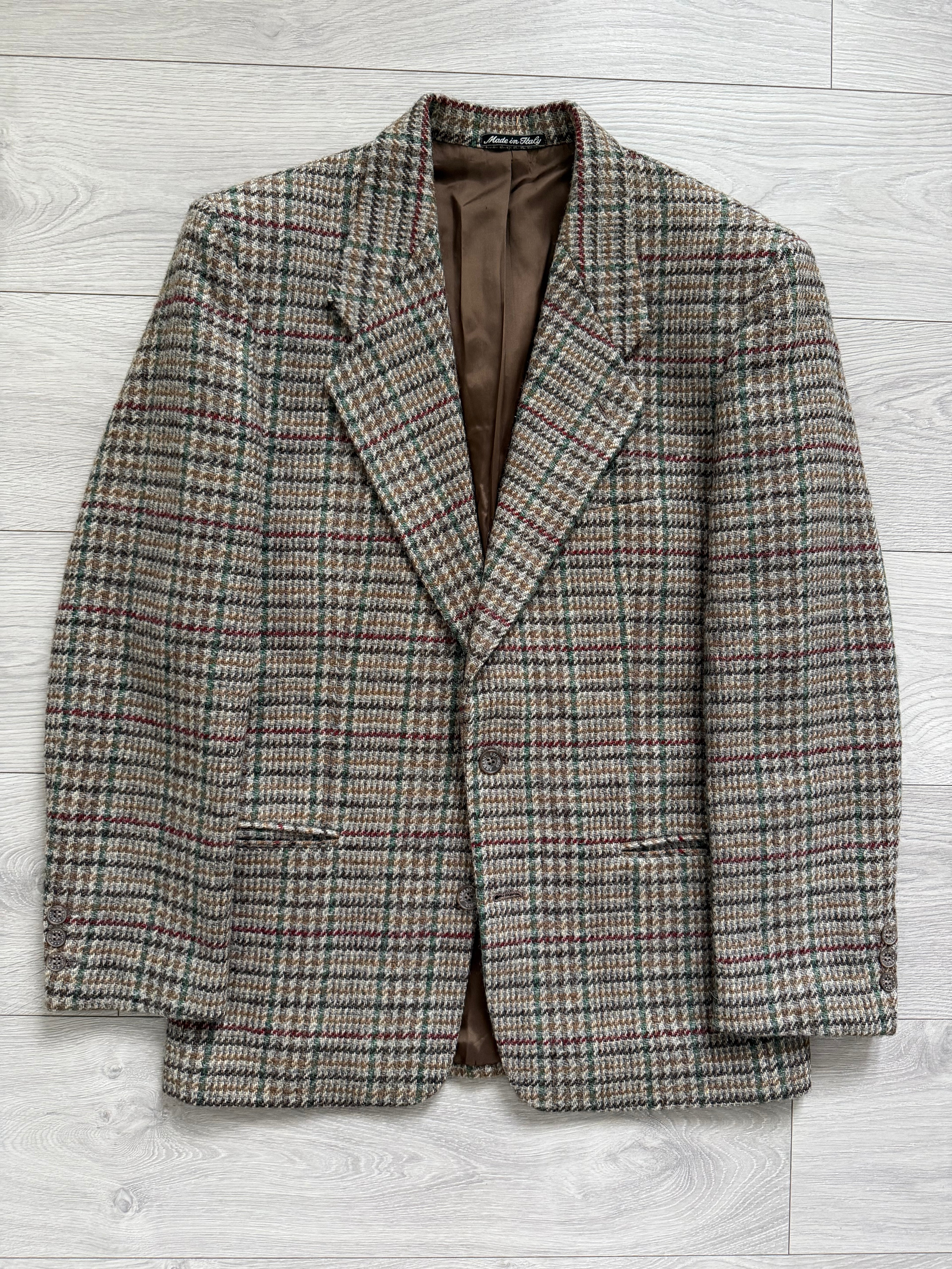 Emporio Armani 1980s 2B Wool Check Sport Jacket Blazer - Size M