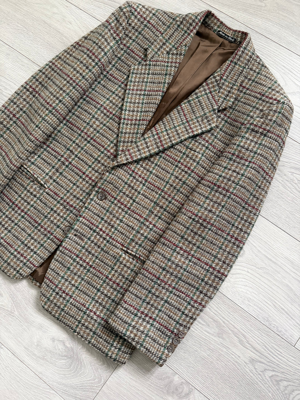 Emporio Armani 1980s 2B Wool Check Sport Jacket Blazer - Size M