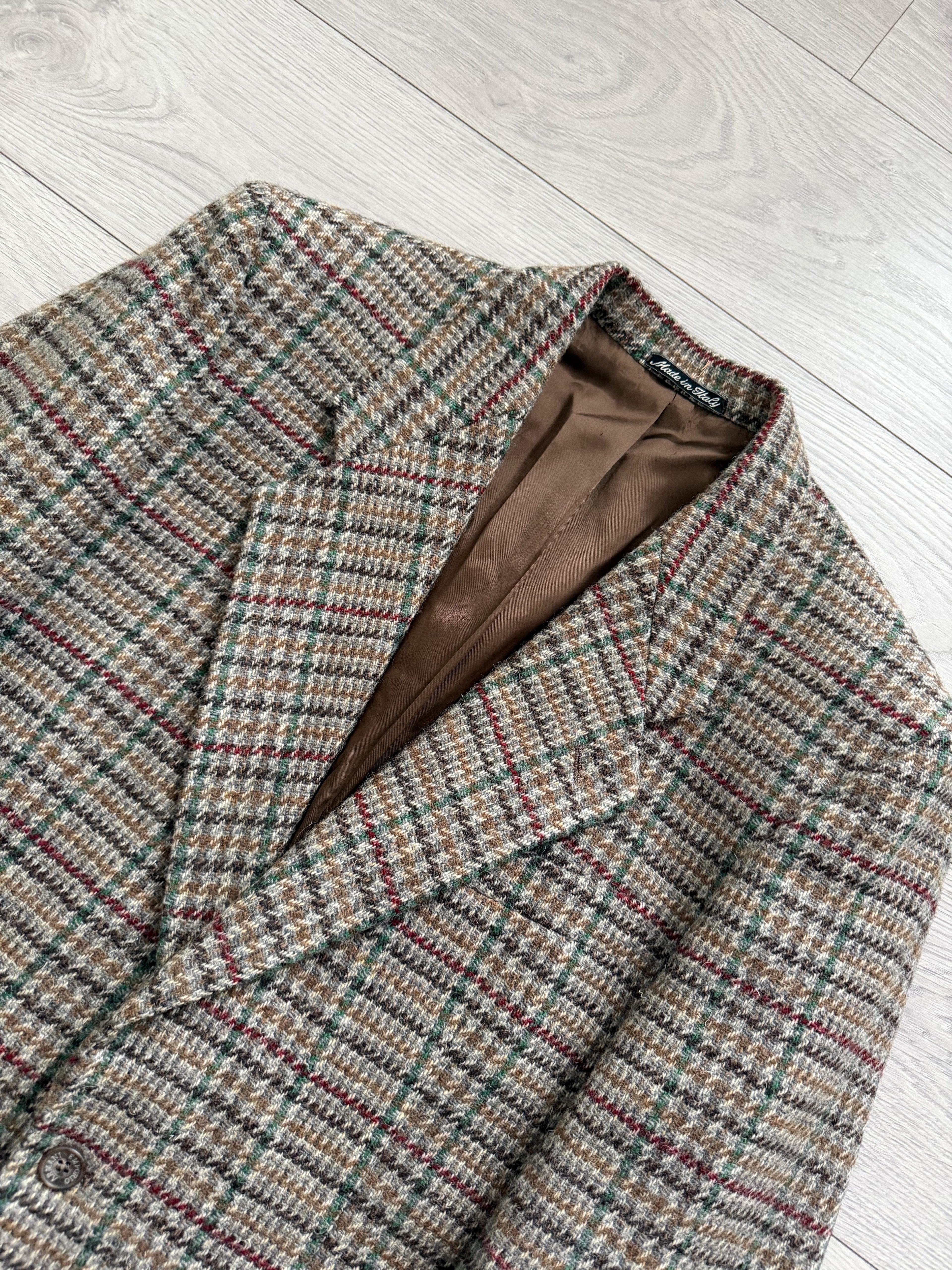 Emporio Armani 1980s 2B Wool Check Sport Jacket Blazer - Size M