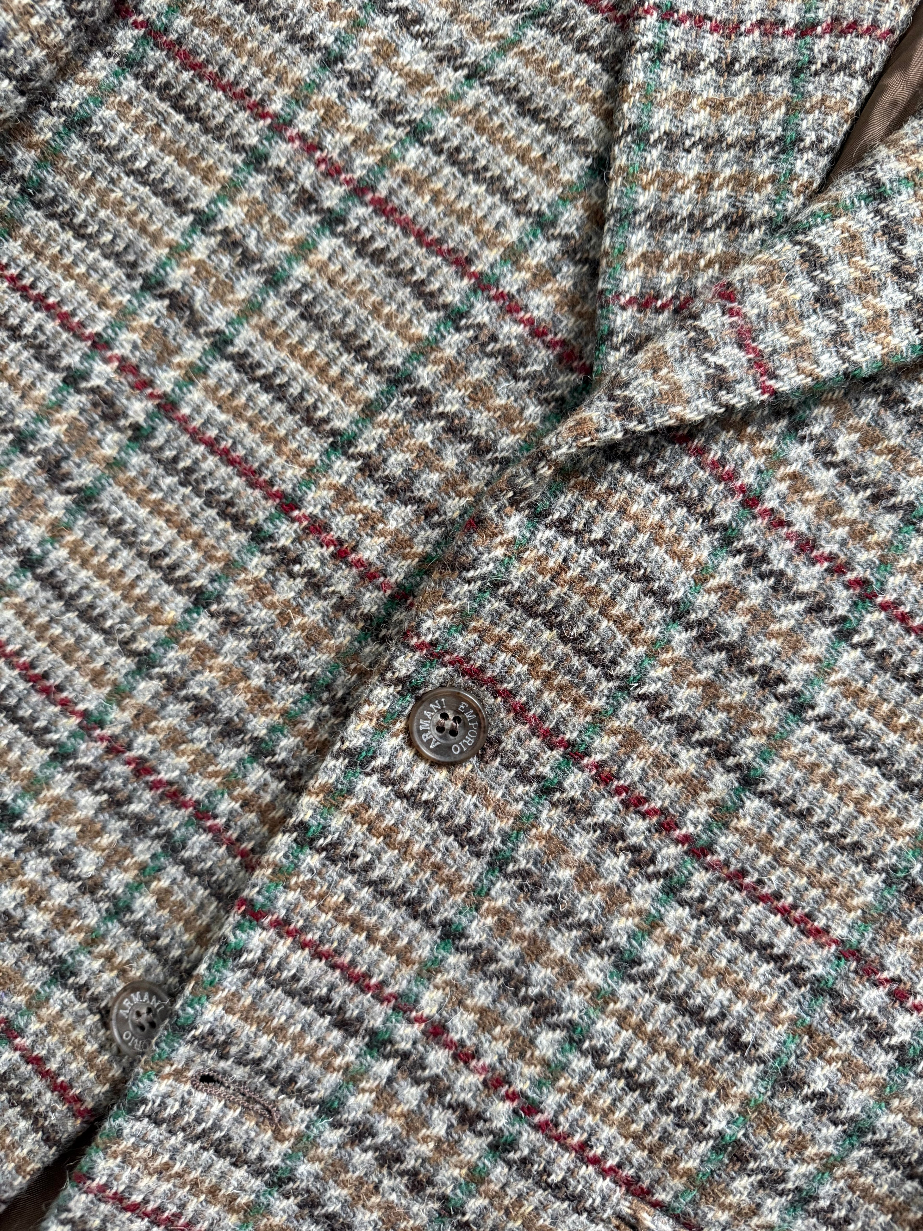 Emporio Armani 1980s 2B Wool Check Sport Jacket Blazer - Size M