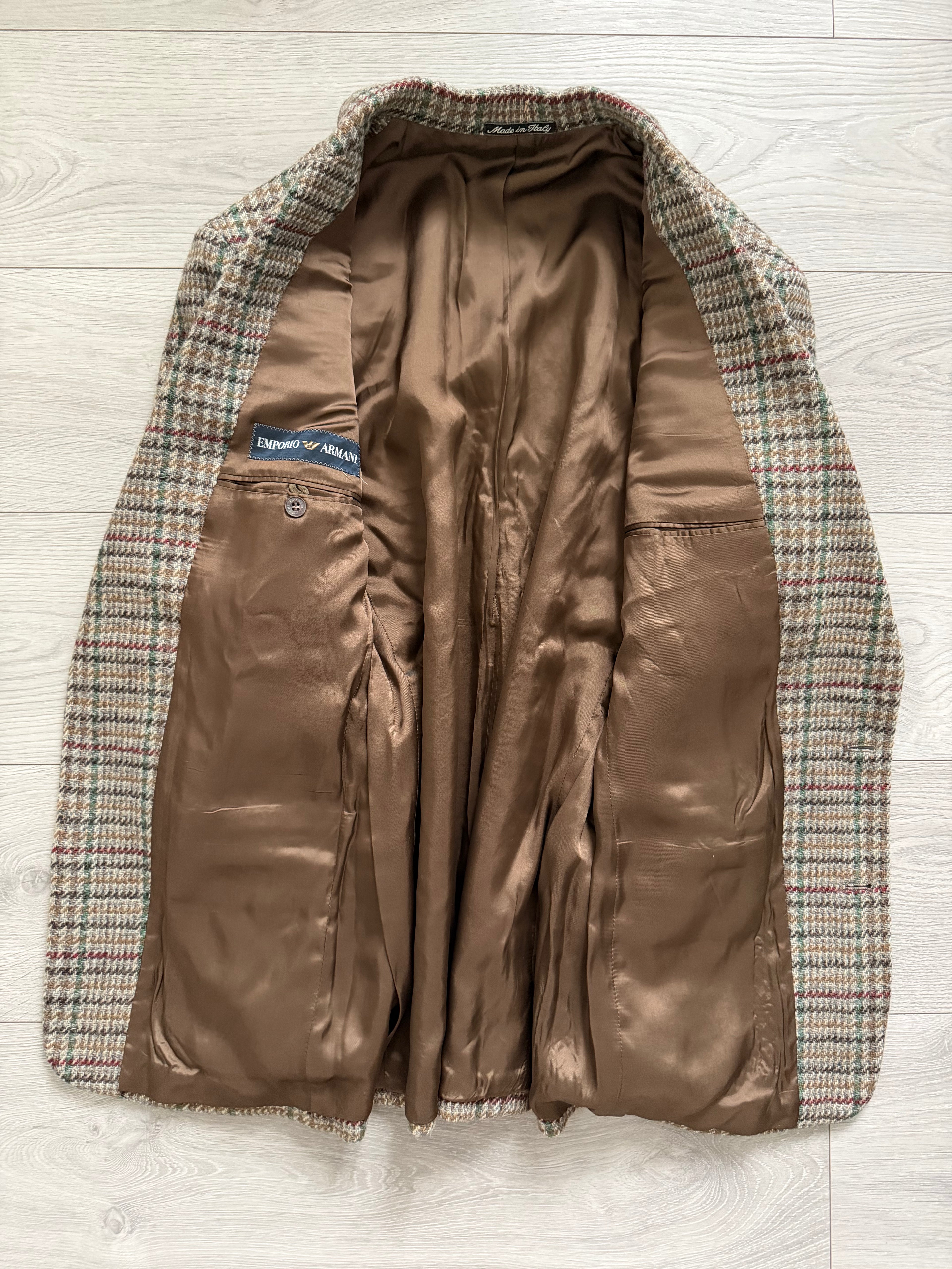 Emporio Armani 1980s 2B Wool Check Sport Jacket Blazer - Size M