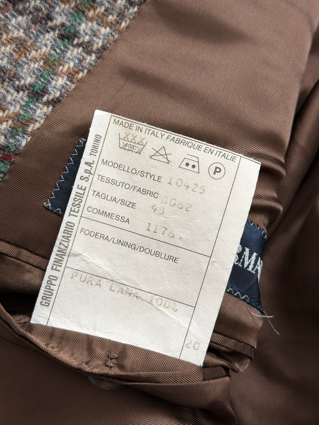 Emporio Armani 1980s 2B Wool Check Sport Jacket Blazer - Size M