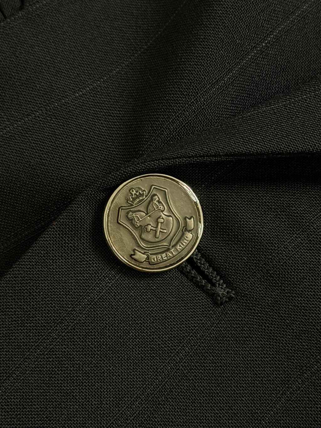 Giorgio Armani 1980s Metal Button Double Breasted Navy Wool Sport Jacket Blazer - Size L