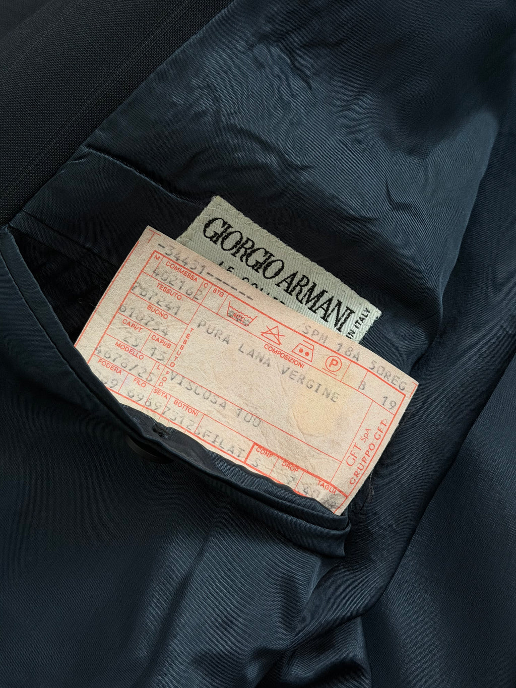 Giorgio Armani 1980s Metal Button Double Breasted Navy Wool Sport Jacket Blazer - Size L