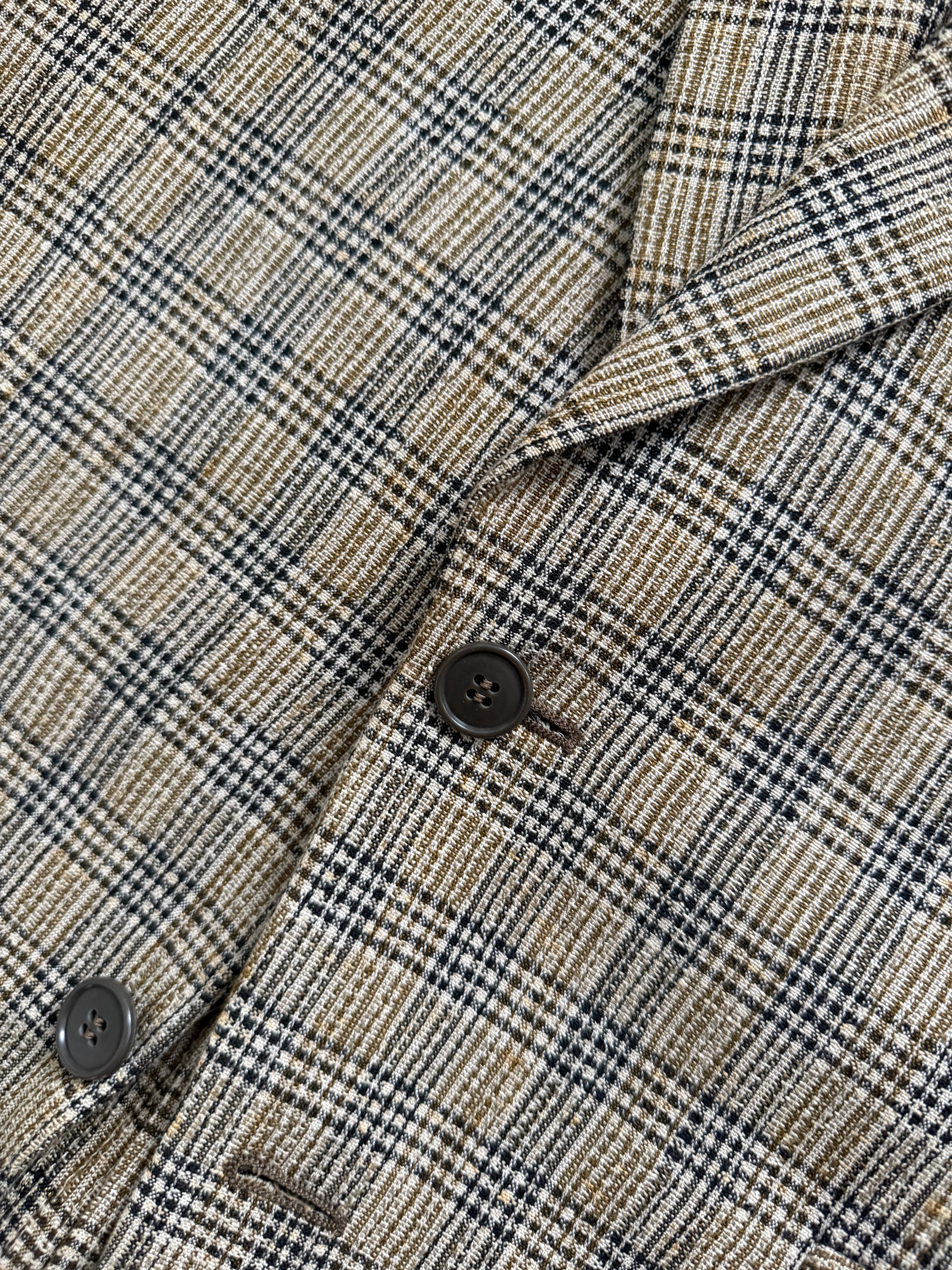 Giorgio Armani Mainline 1980s Linen Cotton 2B Textured Sport Jacket Blazer - Size M