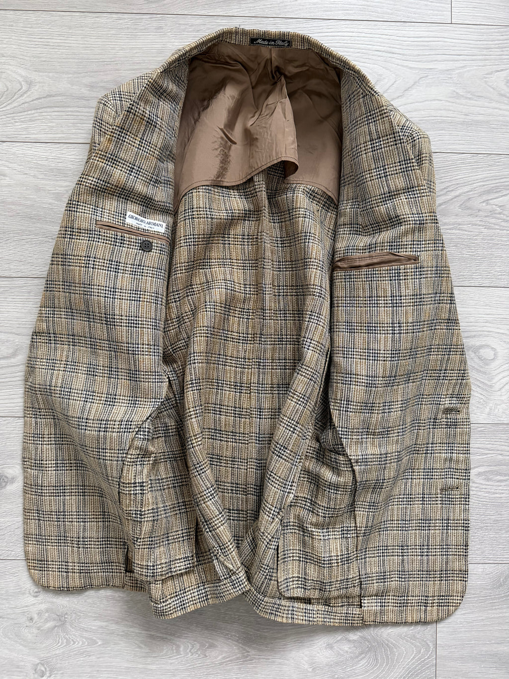 Giorgio Armani Mainline 1980s Linen Cotton 2B Textured Sport Jacket Blazer - Size M