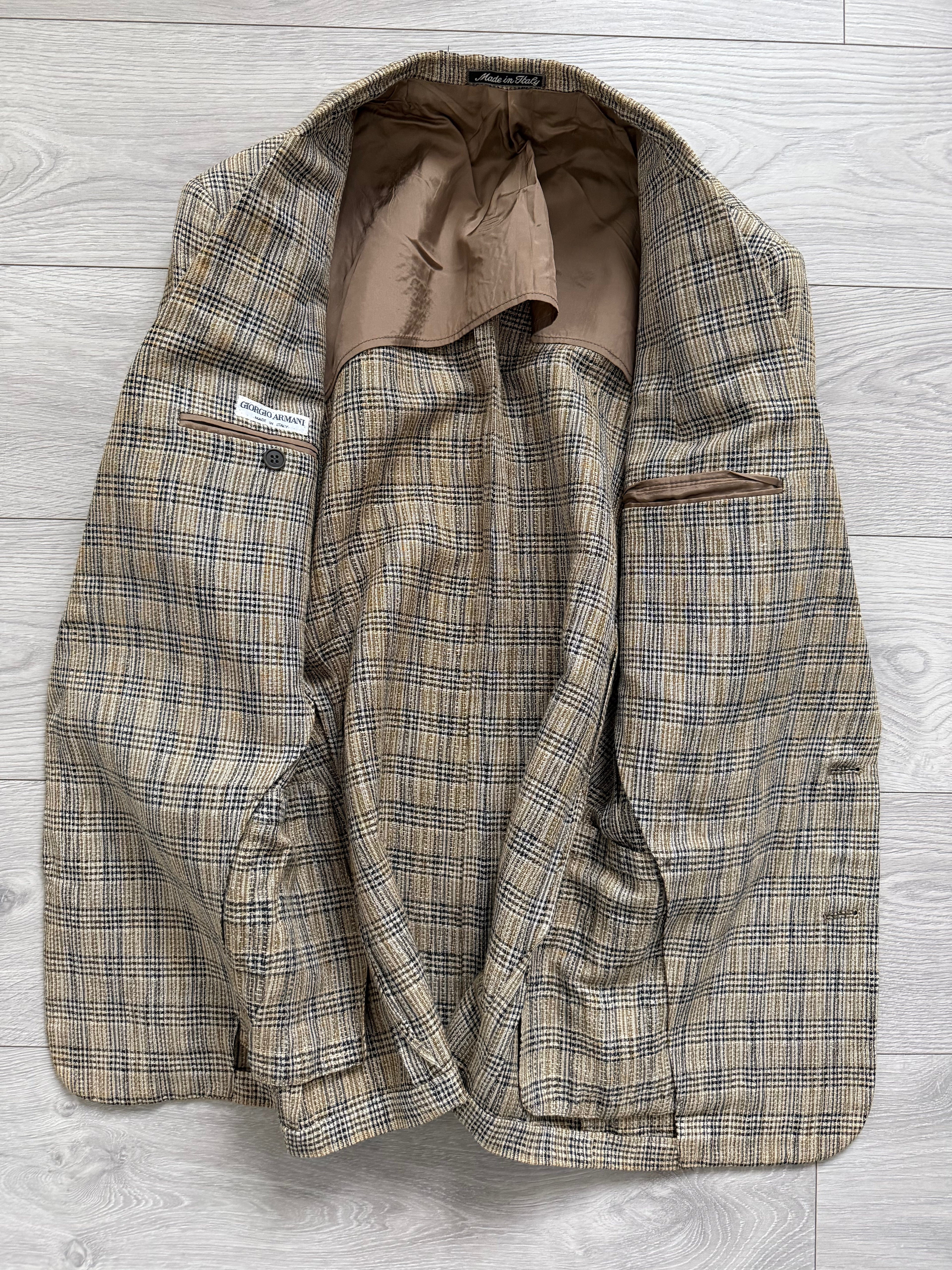 Giorgio Armani Mainline 1980s Linen Cotton 2B Textured Sport Jacket Blazer - Size M