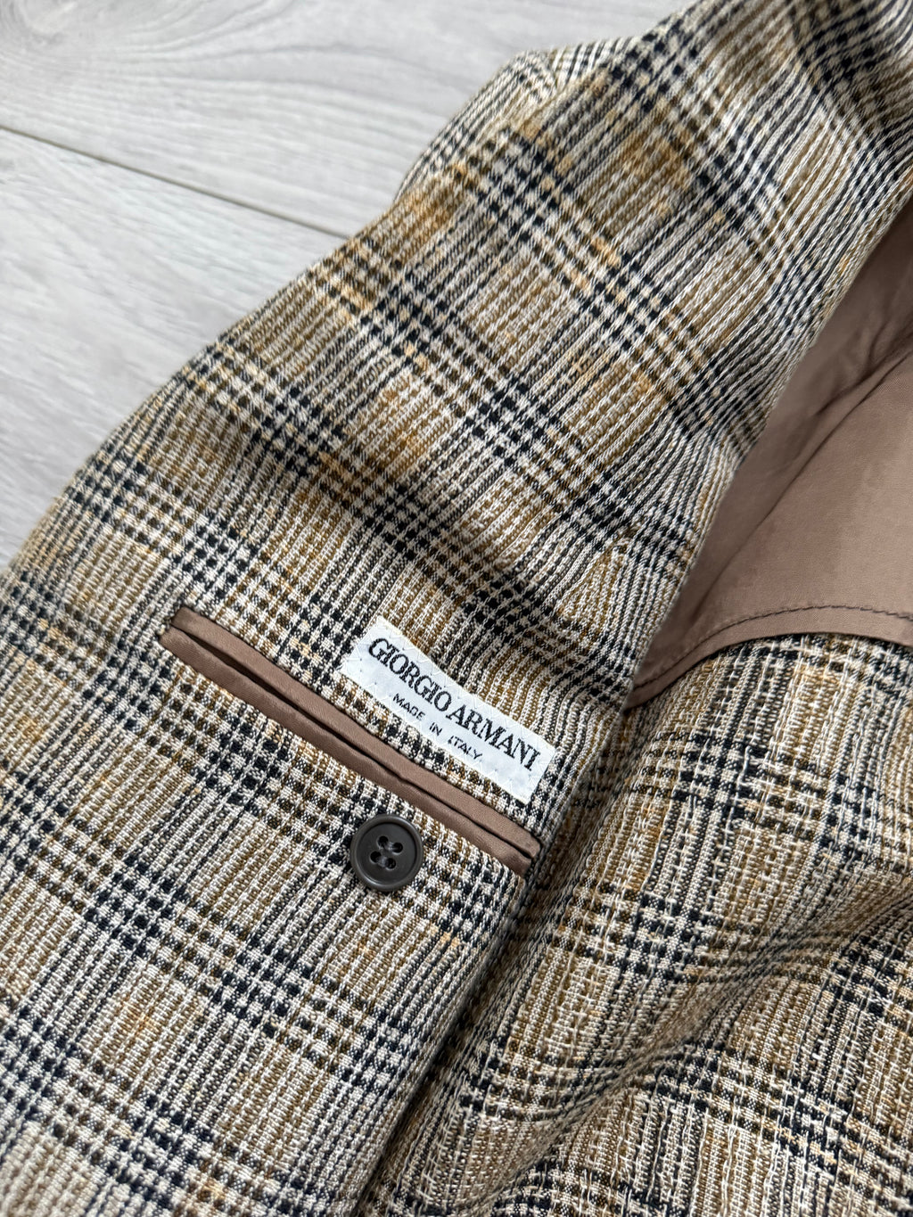 Giorgio Armani Mainline 1980s Linen Cotton 2B Textured Sport Jacket Blazer - Size M
