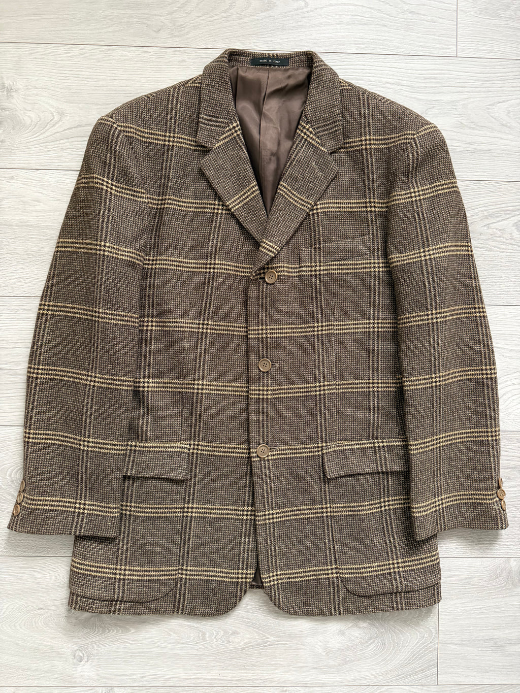 Emporio Armani 1990s 3B Check Wool Sport Jacket Blazer - Size M