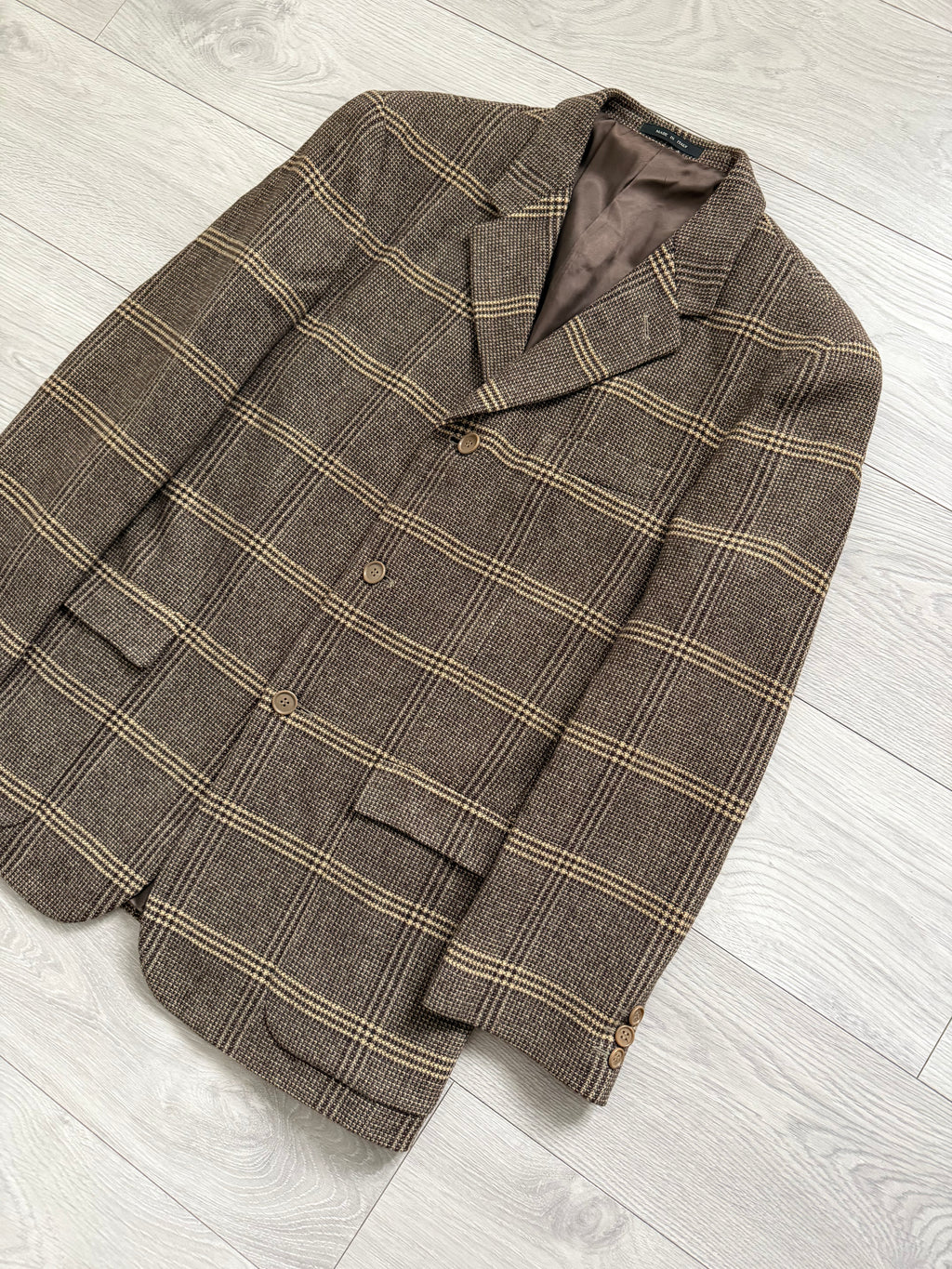 Emporio Armani 1990s 3B Check Wool Sport Jacket Blazer - Size M