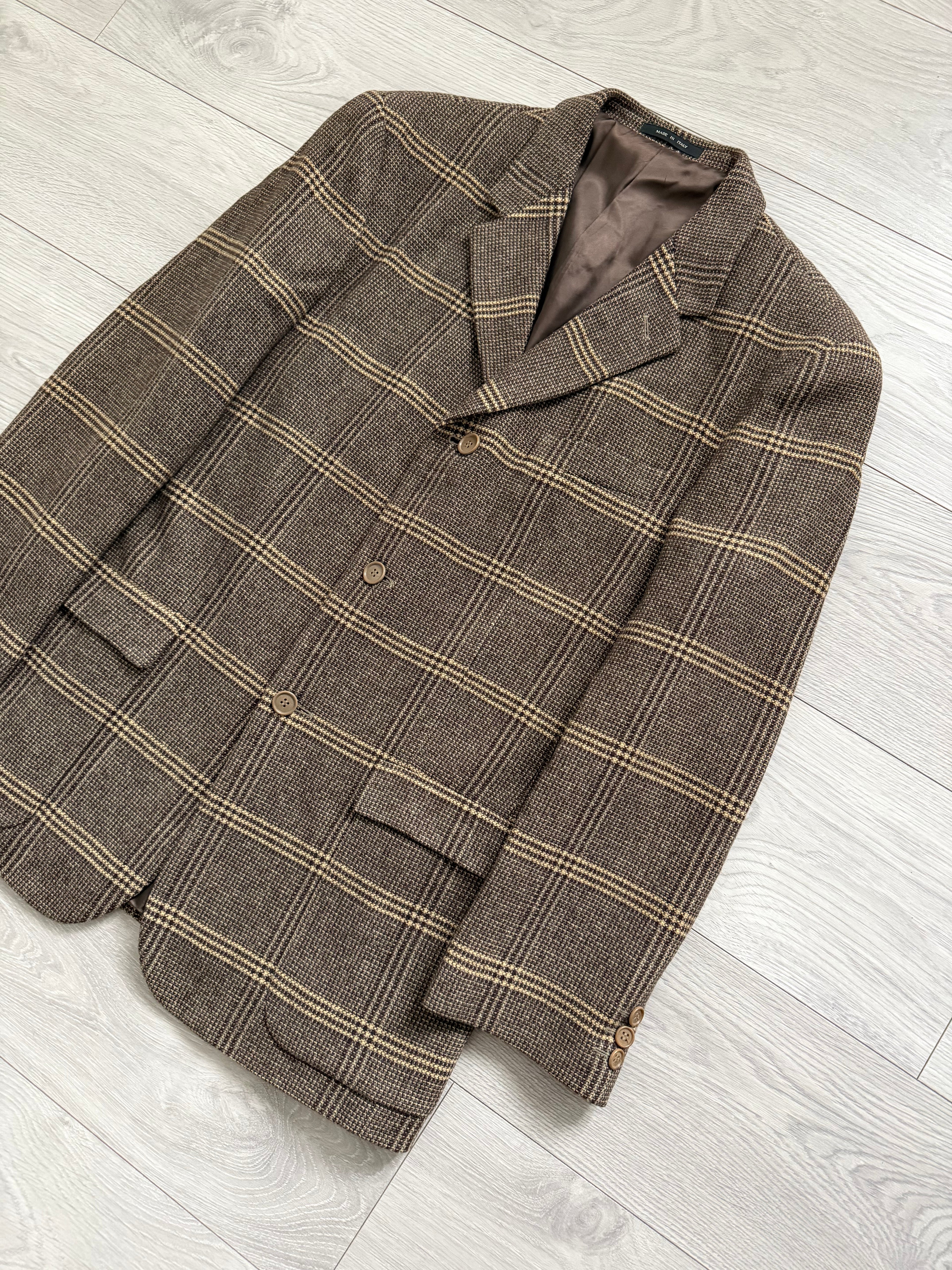 Emporio Armani 1990s 3B Check Wool Sport Jacket Blazer - Size M