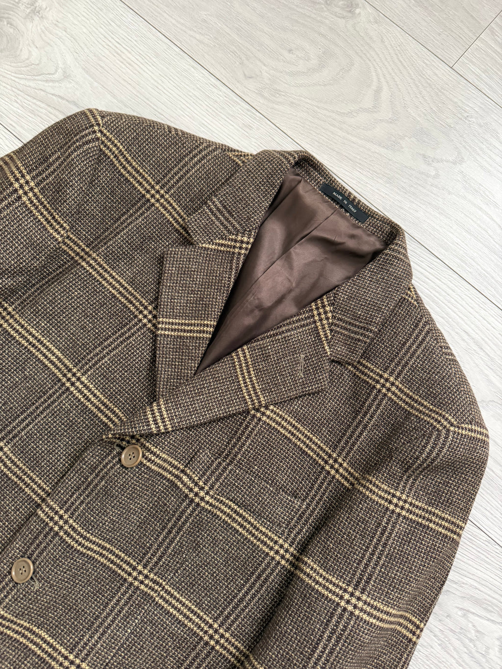 Emporio Armani 1990s 3B Check Wool Sport Jacket Blazer - Size M
