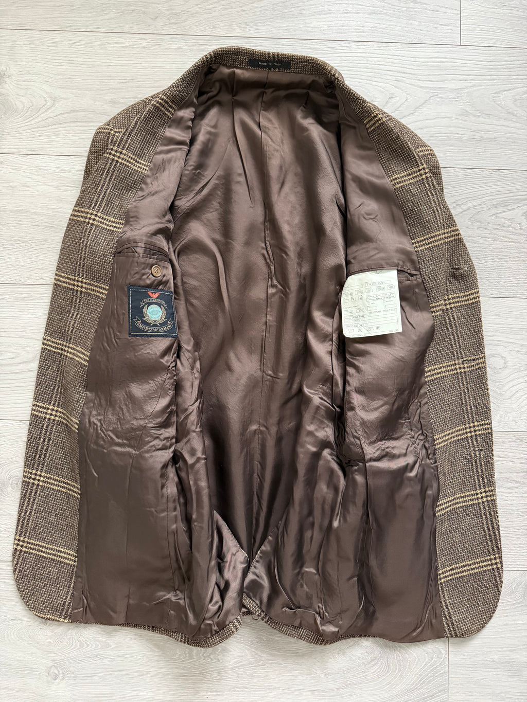 Emporio Armani 1990s 3B Check Wool Sport Jacket Blazer - Size M