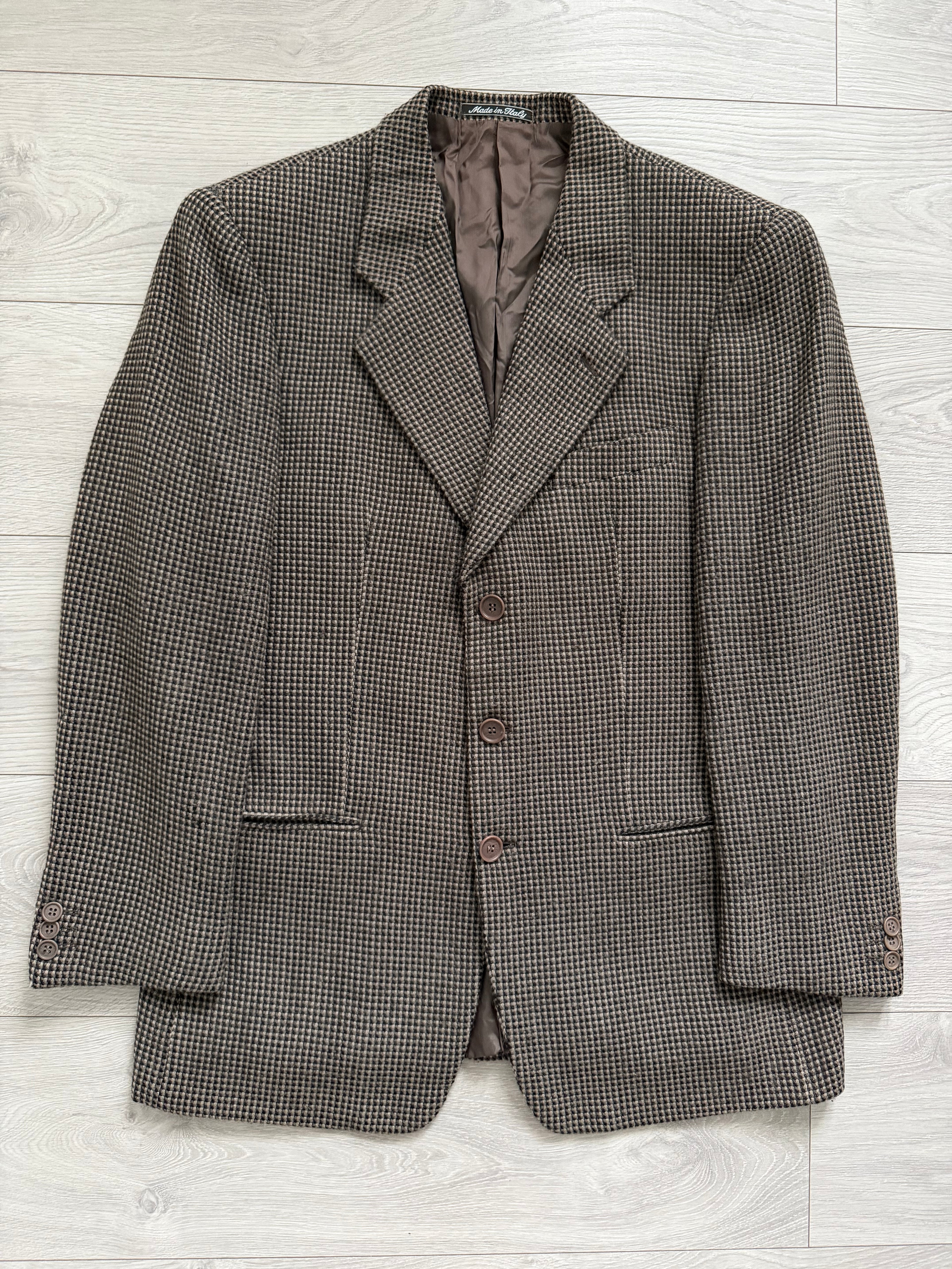 Giorgio Armani 1980s 3B Wool Cashmere Textured Brown Sport Jacket Blazer - Size M