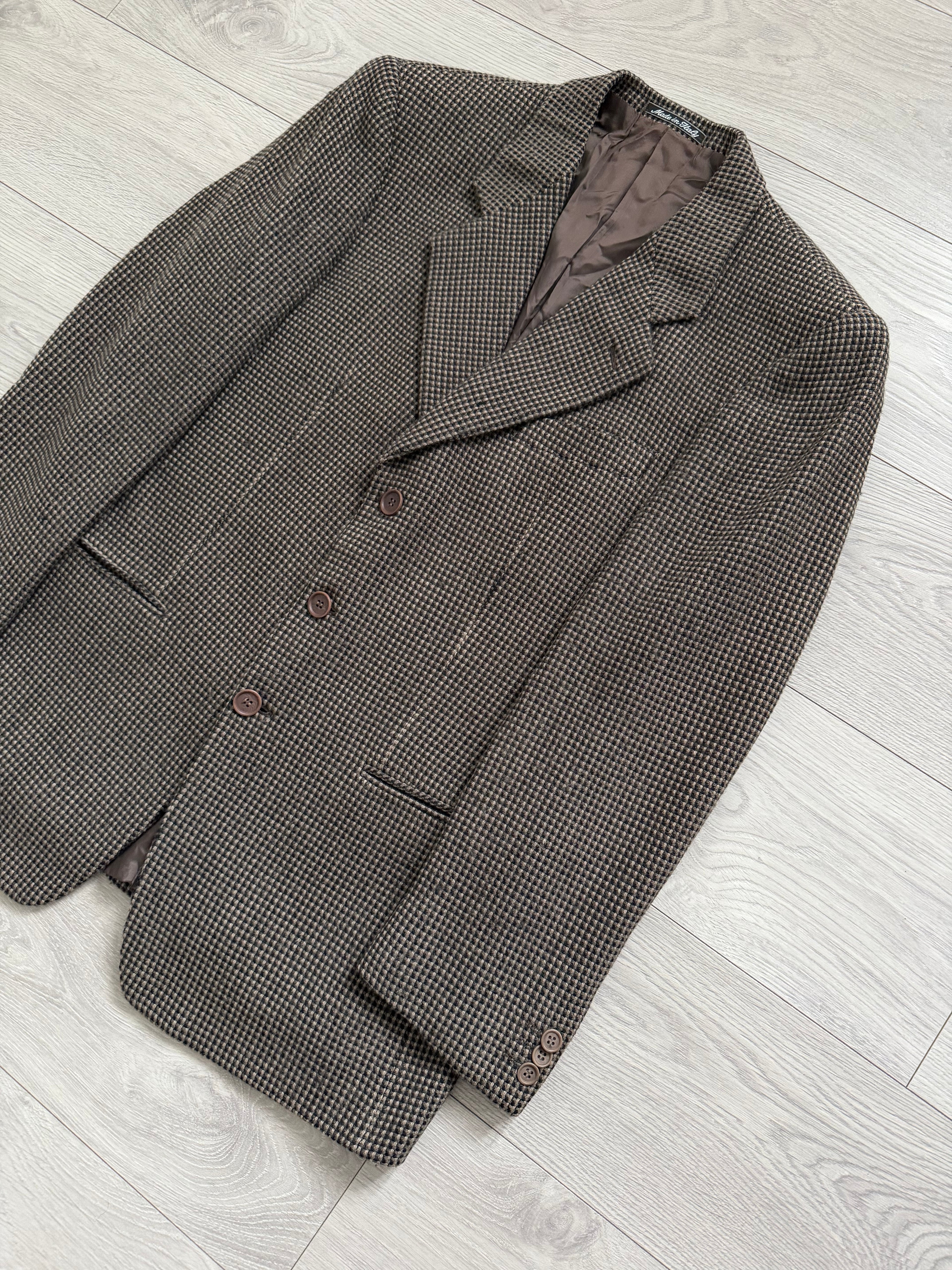 Giorgio Armani 1980s 3B Wool Cashmere Textured Brown Sport Jacket Blazer - Size M