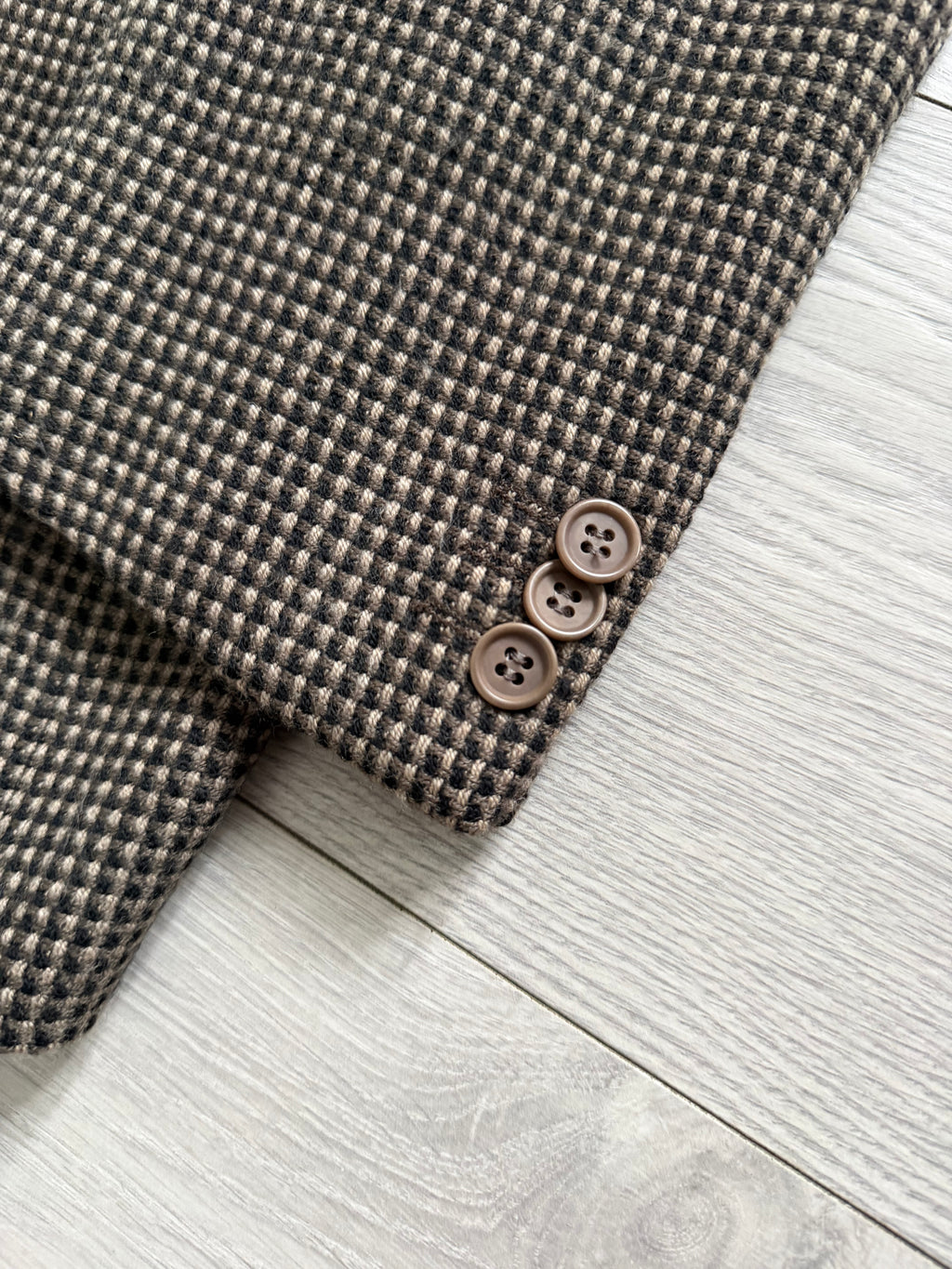 Giorgio Armani 1980s 3B Wool Cashmere Textured Brown Sport Jacket Blazer - Size M