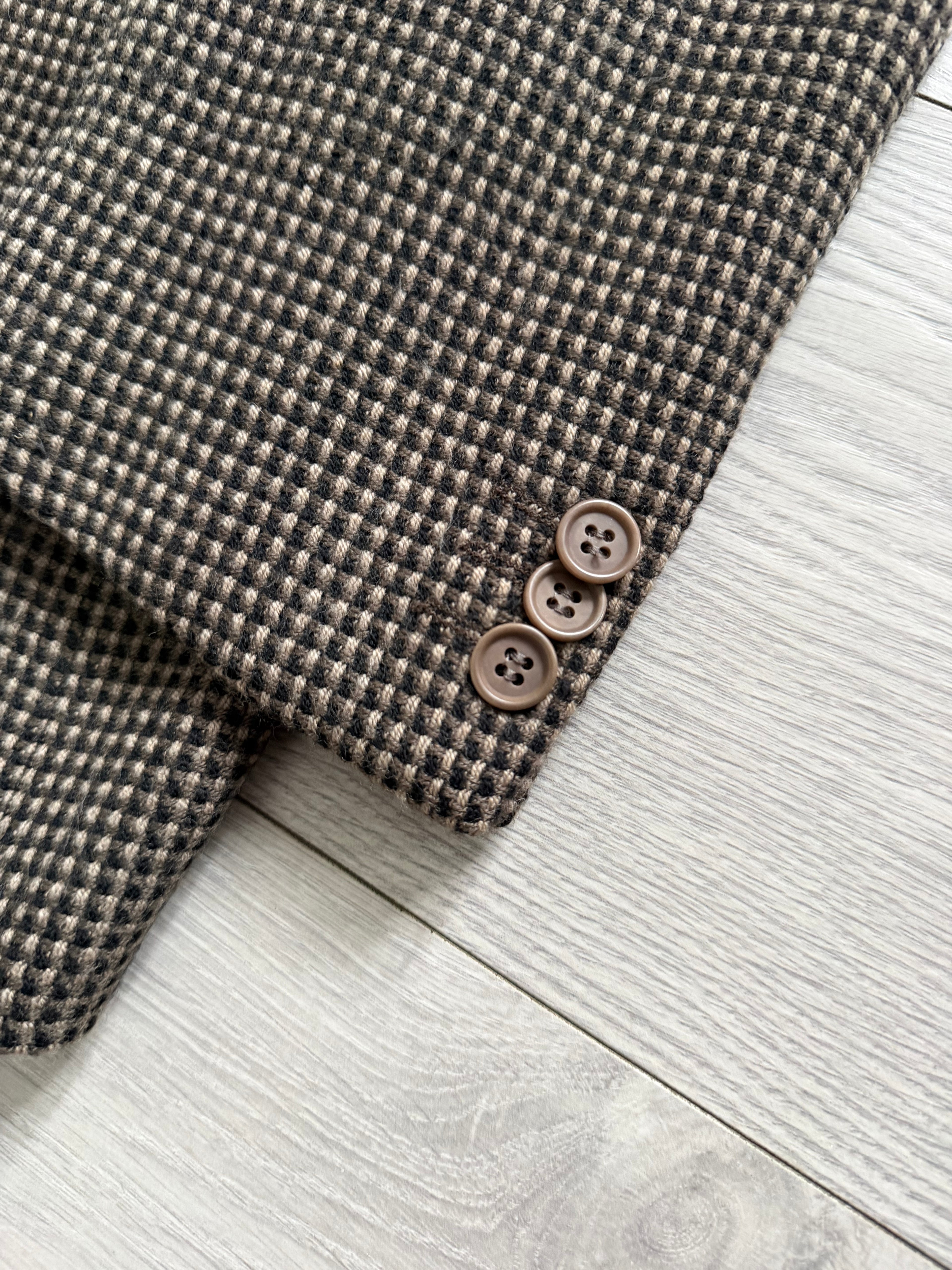 Giorgio Armani 1980s 3B Wool Cashmere Textured Brown Sport Jacket Blazer - Size M