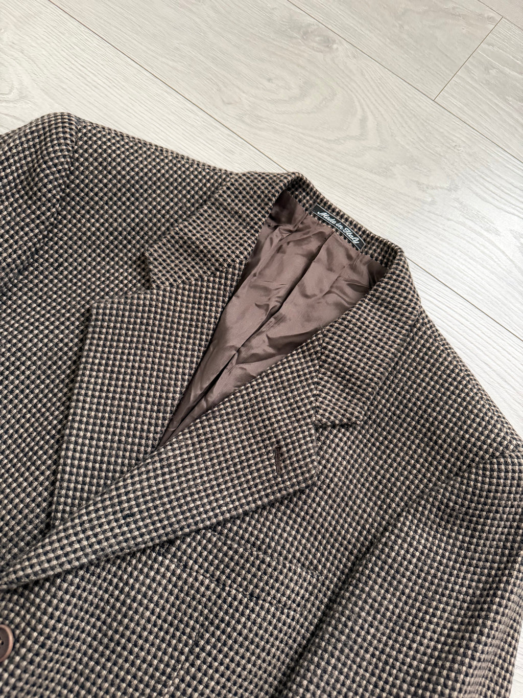 Giorgio Armani 1980s 3B Wool Cashmere Textured Brown Sport Jacket Blazer - Size M
