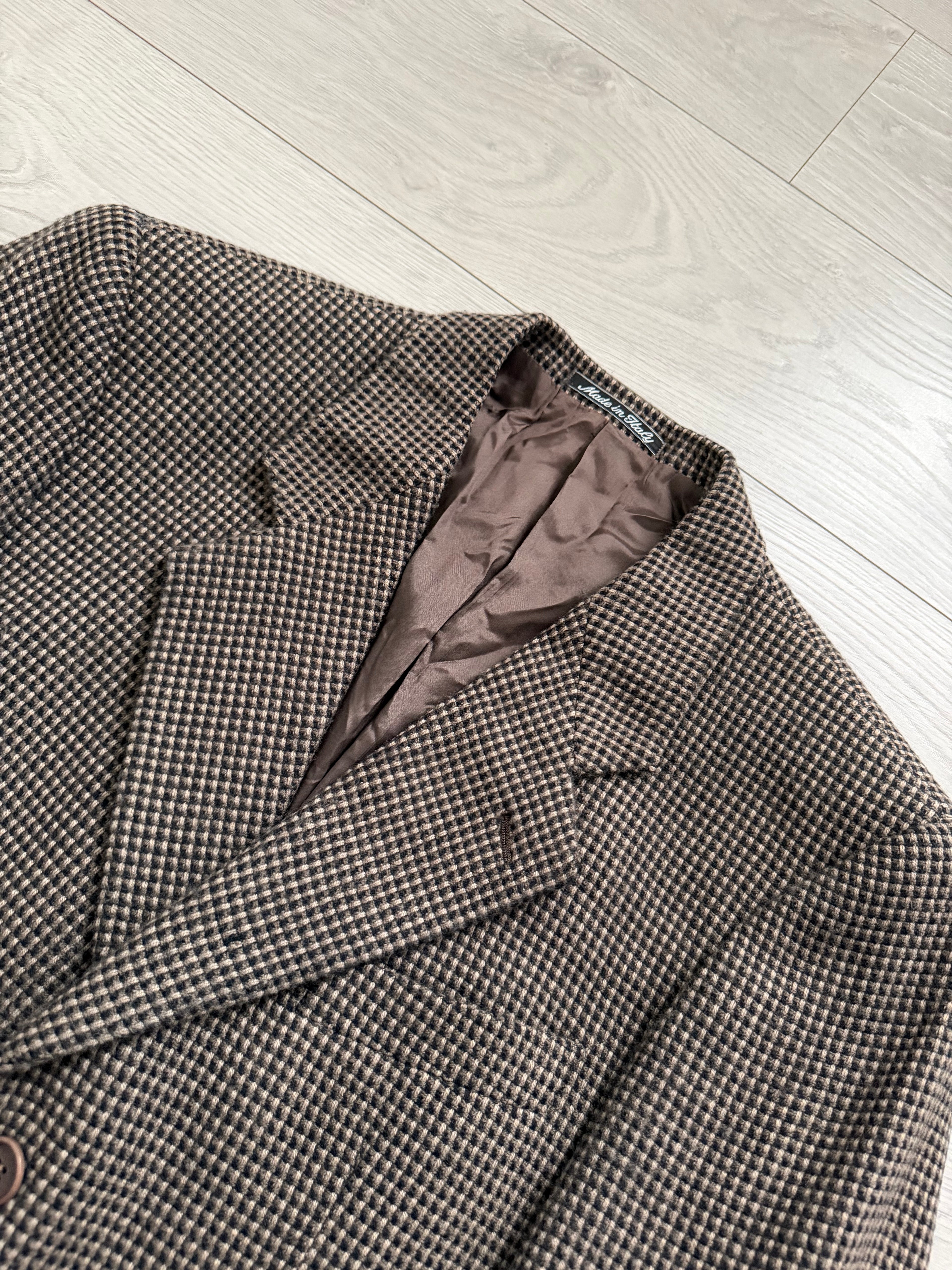 Giorgio Armani 1980s 3B Wool Cashmere Textured Brown Sport Jacket Blazer - Size M