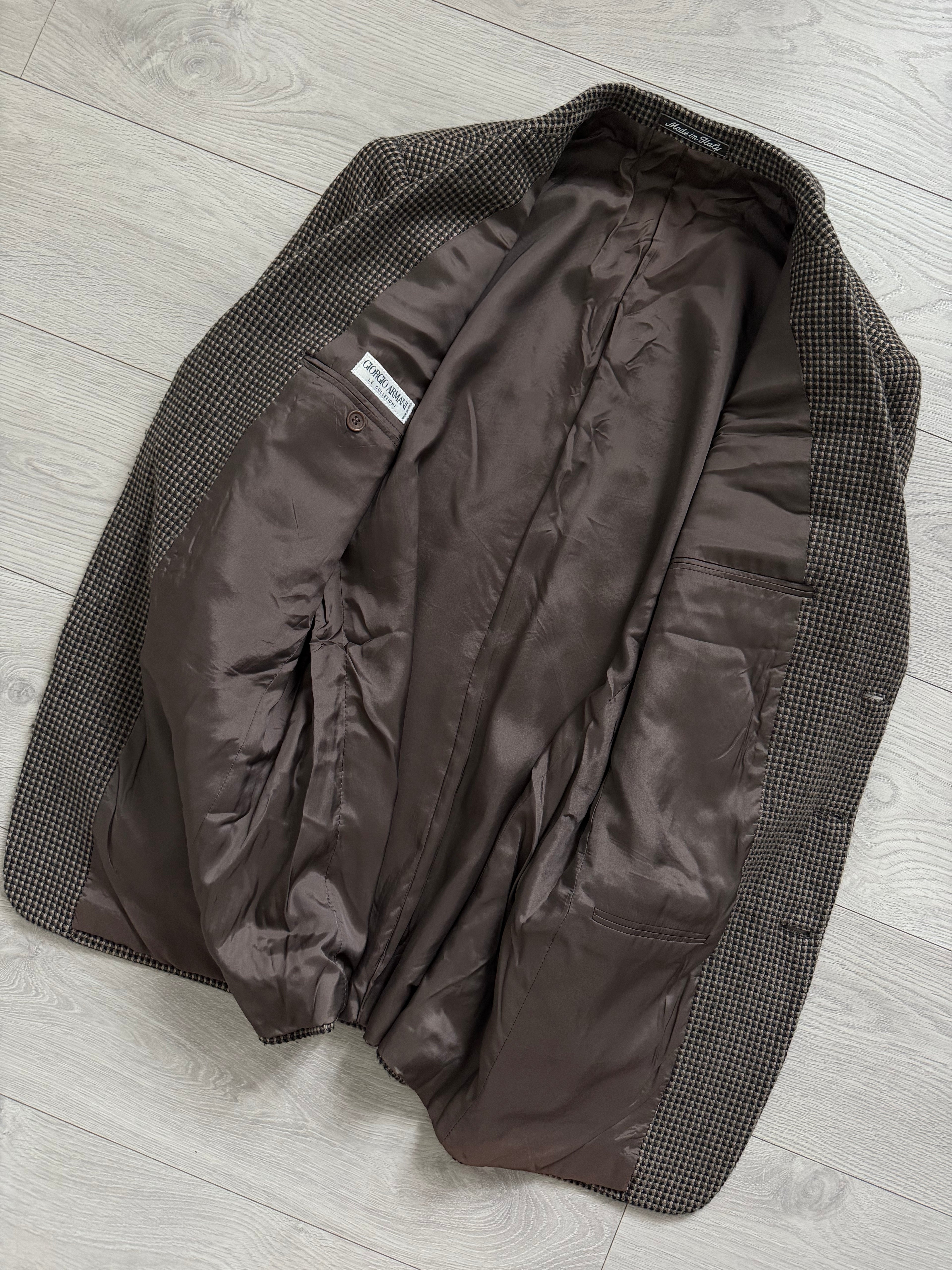 Giorgio Armani 1980s 3B Wool Cashmere Textured Brown Sport Jacket Blazer - Size M
