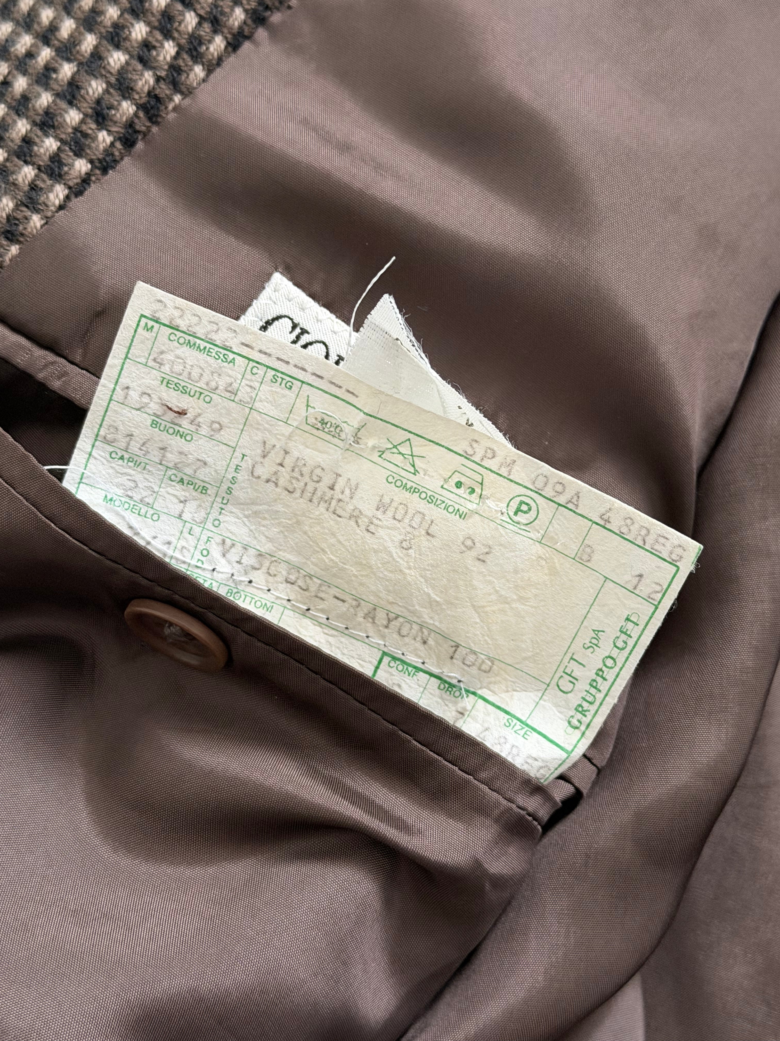 Giorgio Armani 1980s 3B Wool Cashmere Textured Brown Sport Jacket Blazer - Size M