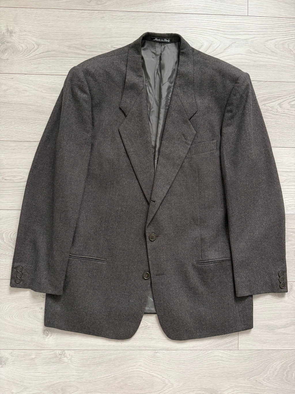 Giorgio Armani 1980s Rolled 3B Wool Sport Jacket Blazer Espresso Charcoal - Size XL