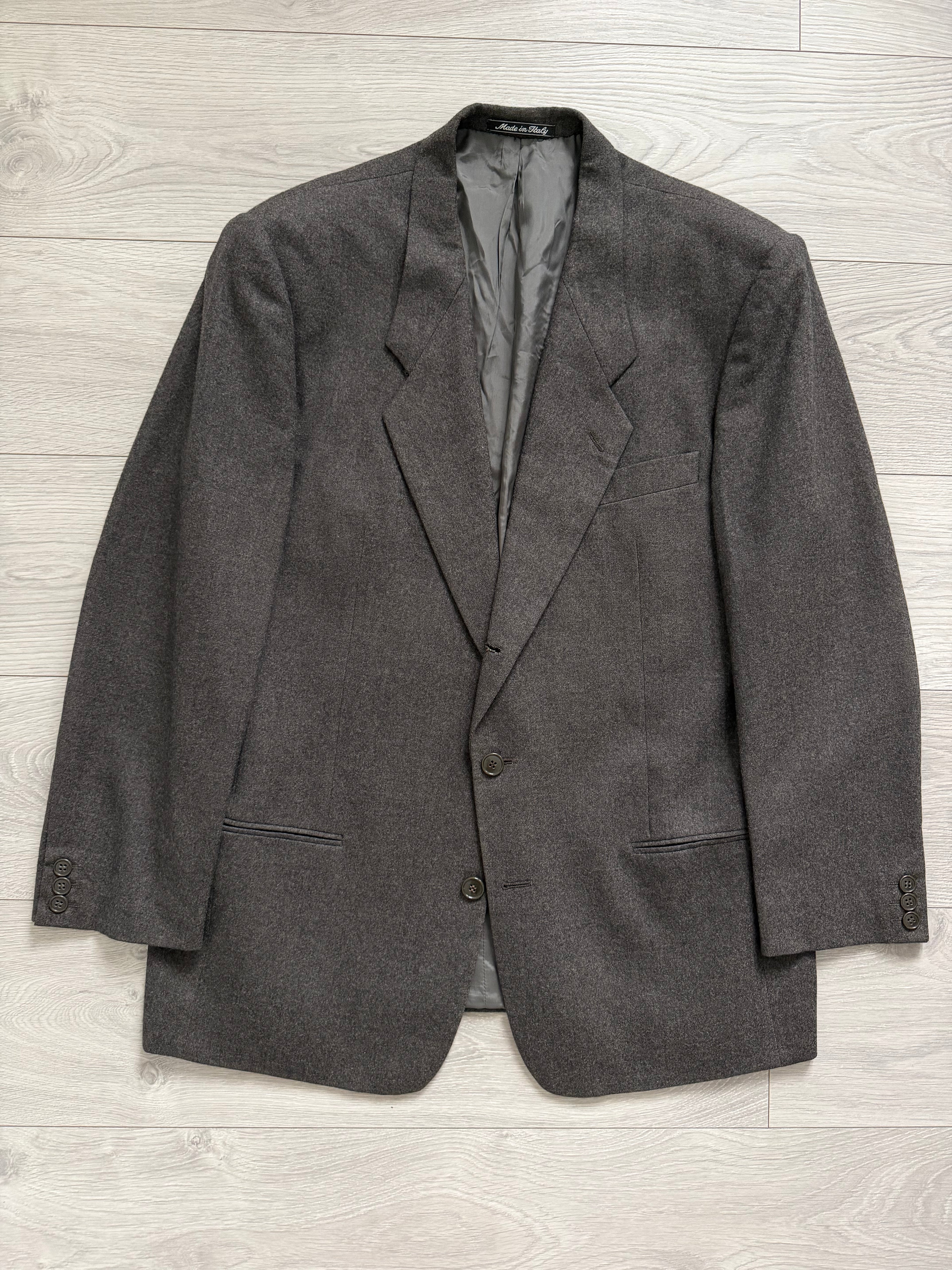 Giorgio Armani 1980s Rolled 3B Wool Sport Jacket Blazer Espresso Charcoal - Size XL