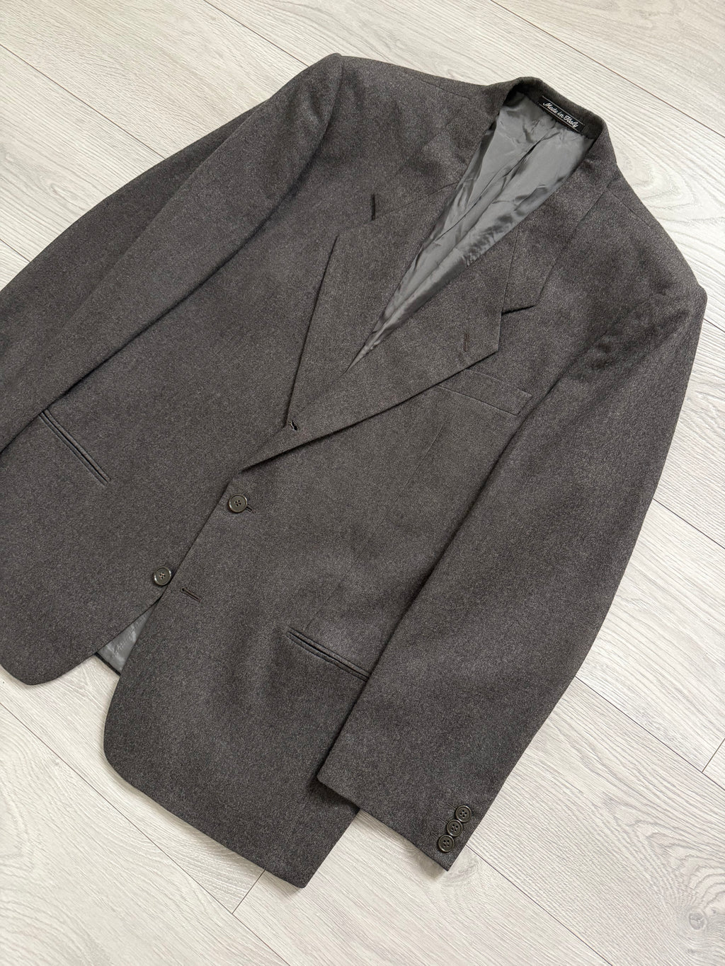 Giorgio Armani 1980s Rolled 3B Wool Sport Jacket Blazer Espresso Charcoal - Size XL