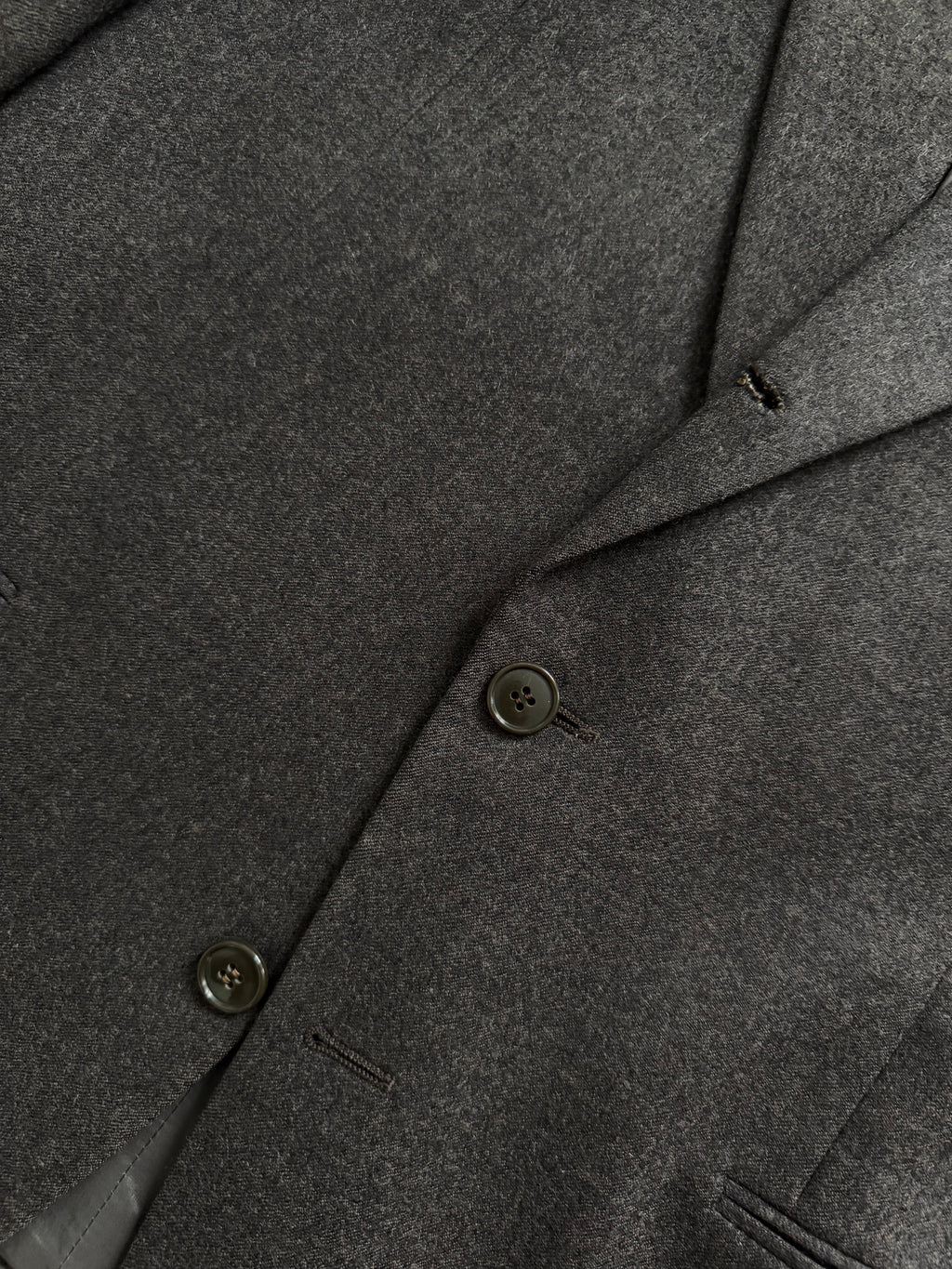 Giorgio Armani 1980s Rolled 3B Wool Sport Jacket Blazer Espresso Charcoal - Size XL