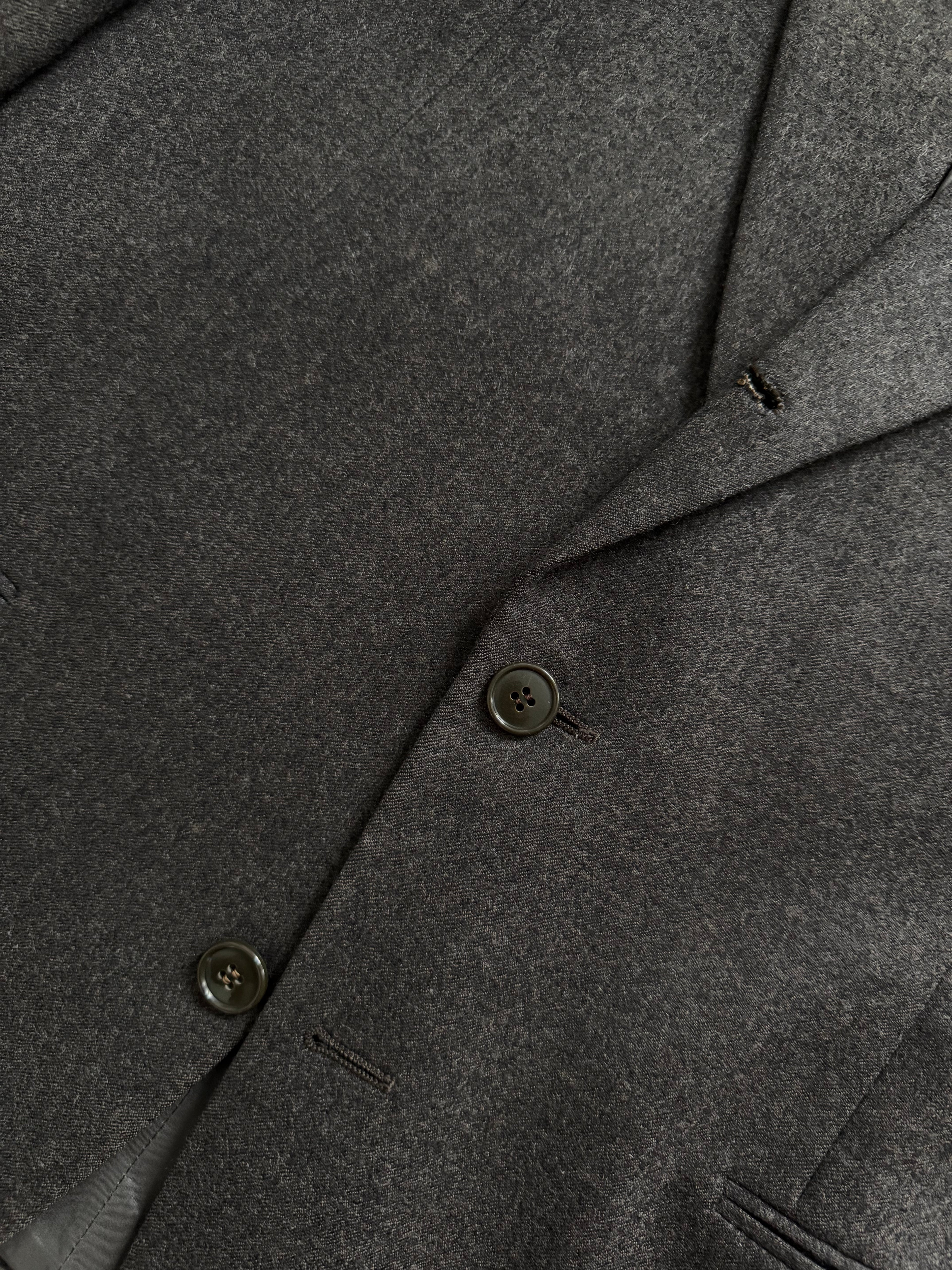 Giorgio Armani 1980s Rolled 3B Wool Sport Jacket Blazer Espresso Charcoal - Size XL