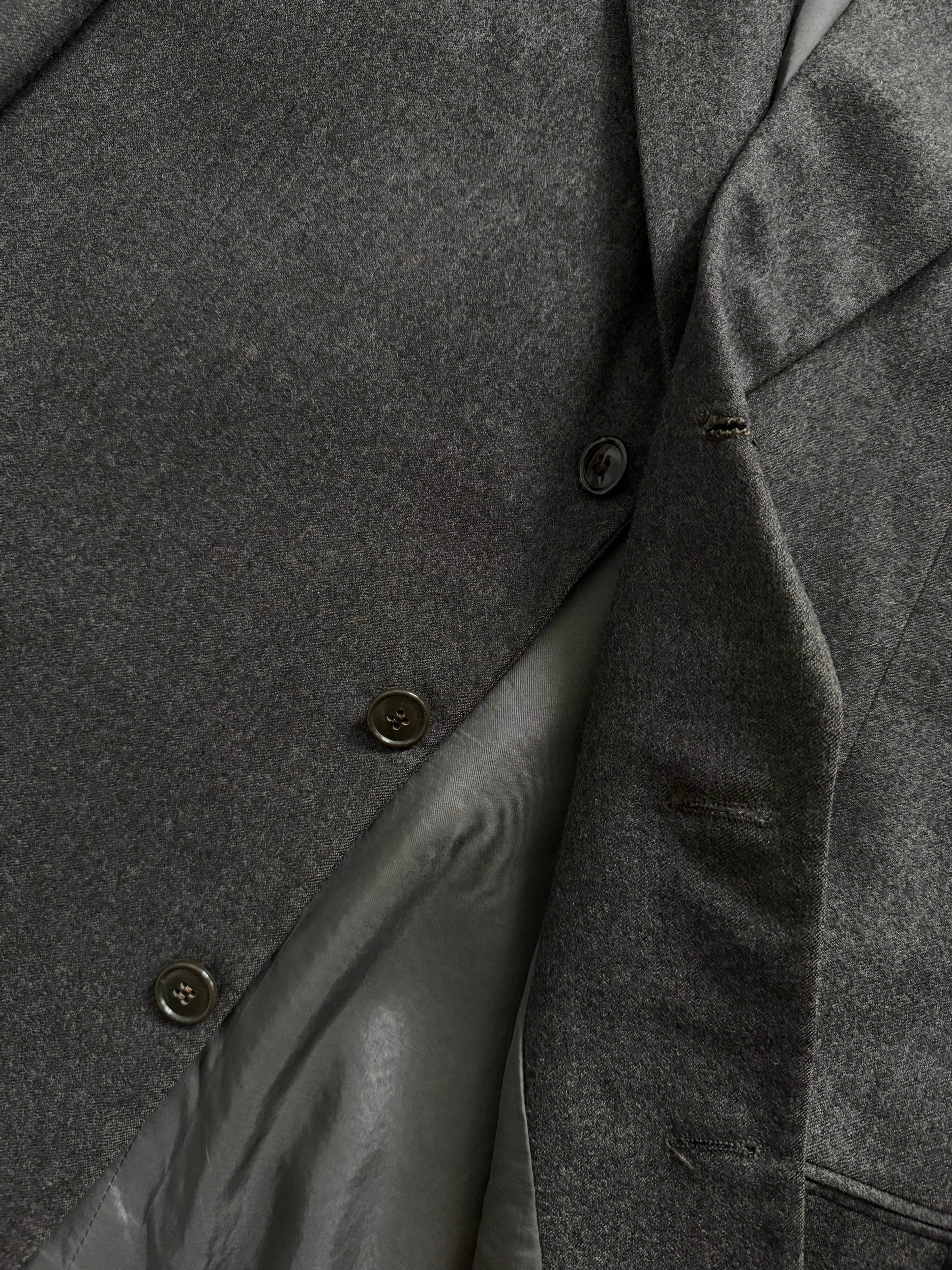 Giorgio Armani 1980s Rolled 3B Wool Sport Jacket Blazer Espresso Charcoal - Size XL