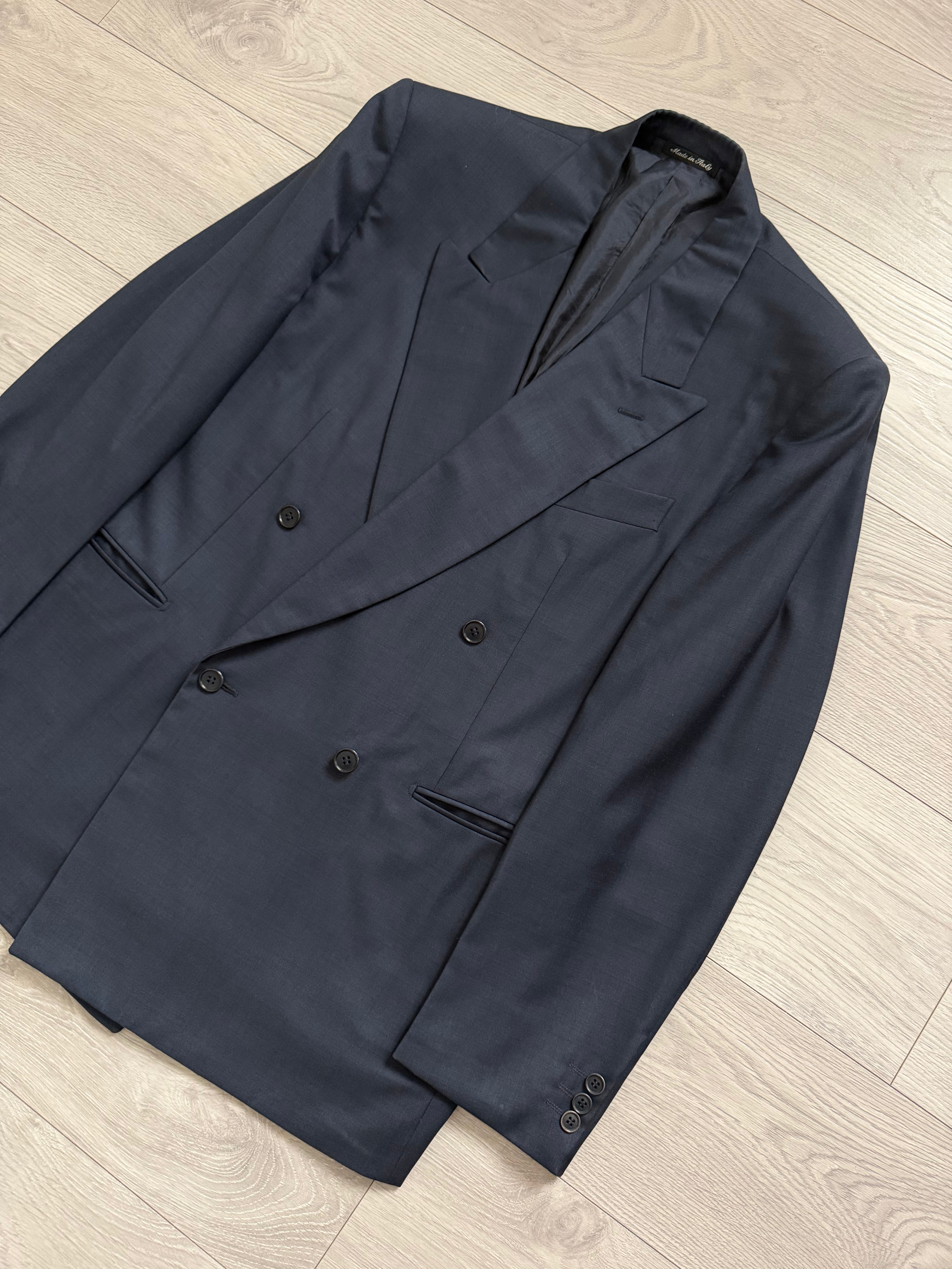 Novecento 1980s Loro Piana Super 100s Tasmanian Wool Double Breasted Jacket Navy - Size XL