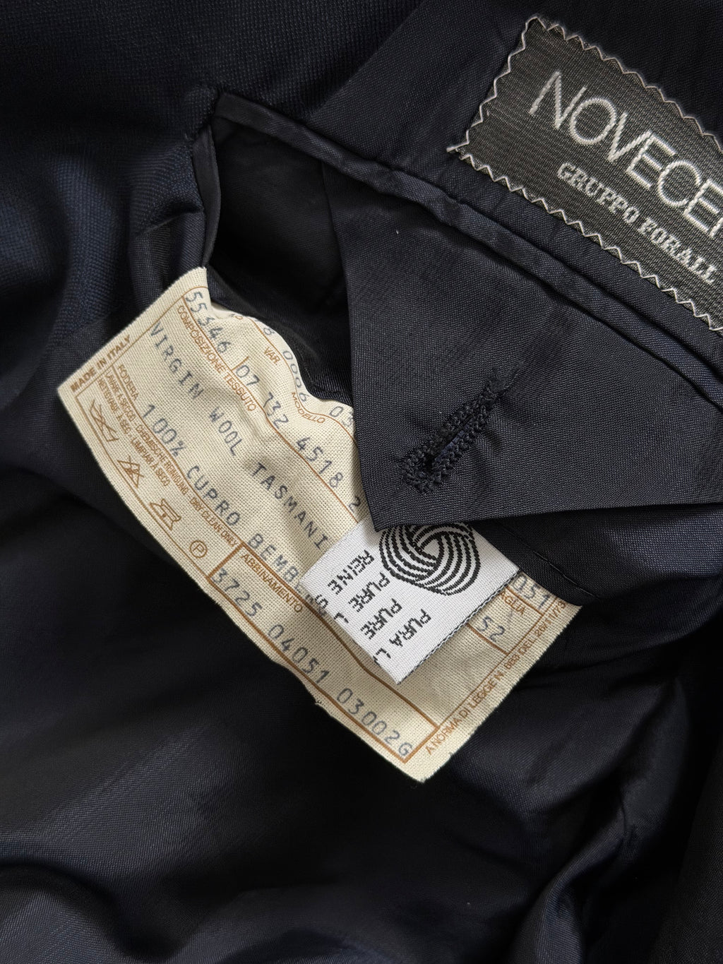 Novecento 1980s Loro Piana Super 100s Tasmanian Wool Double Breasted Jacket Navy - Size XL