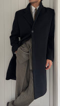Emporio Armani 1990s Black Wool Overcoat - Size M