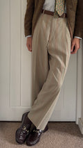 Dior 1980s Double Pleat Striped Pattern Pants - Size 34" Waist