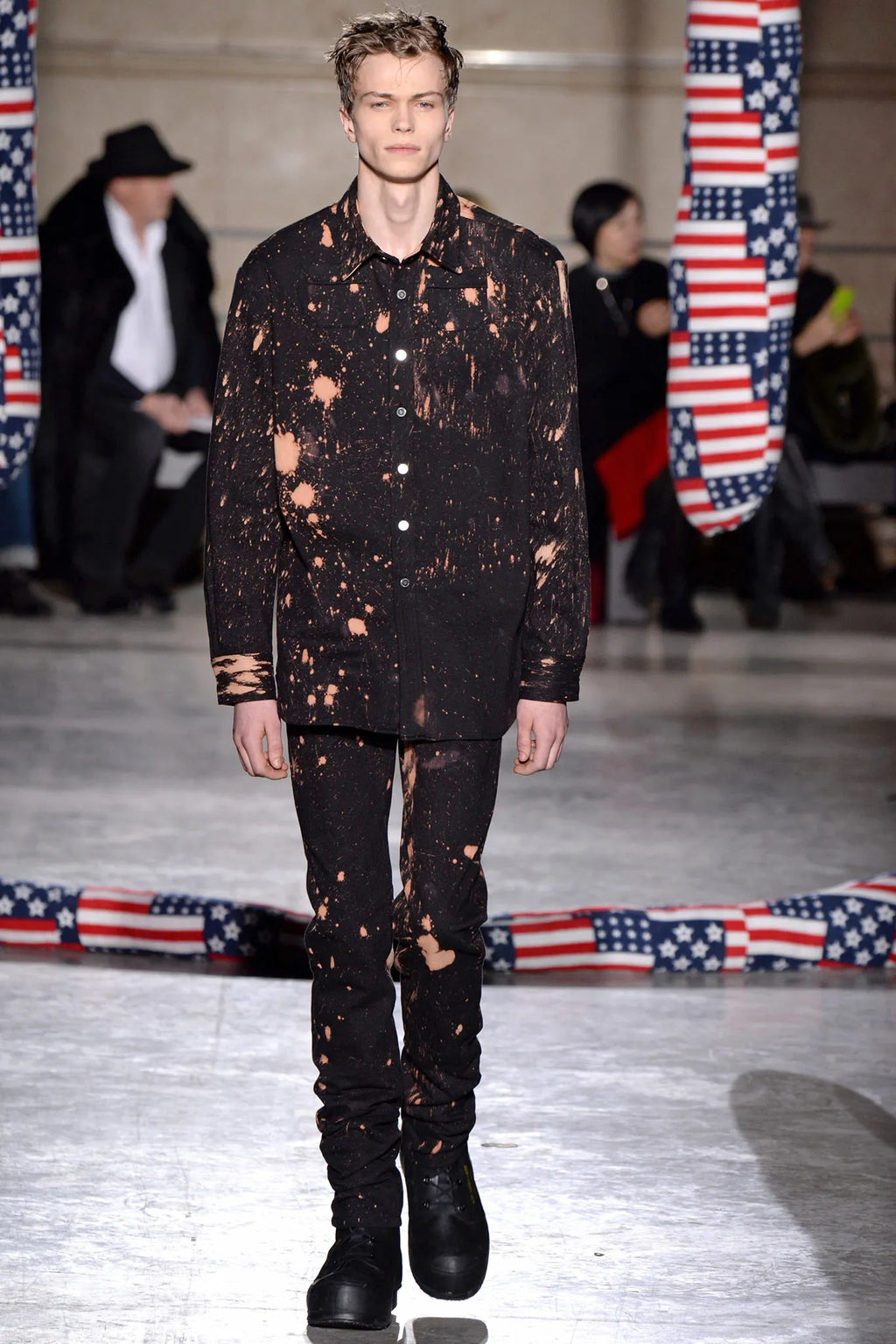 Raf Simons Sterling Ruby AW2014 Bleached Denim Overshirt - Size S/M