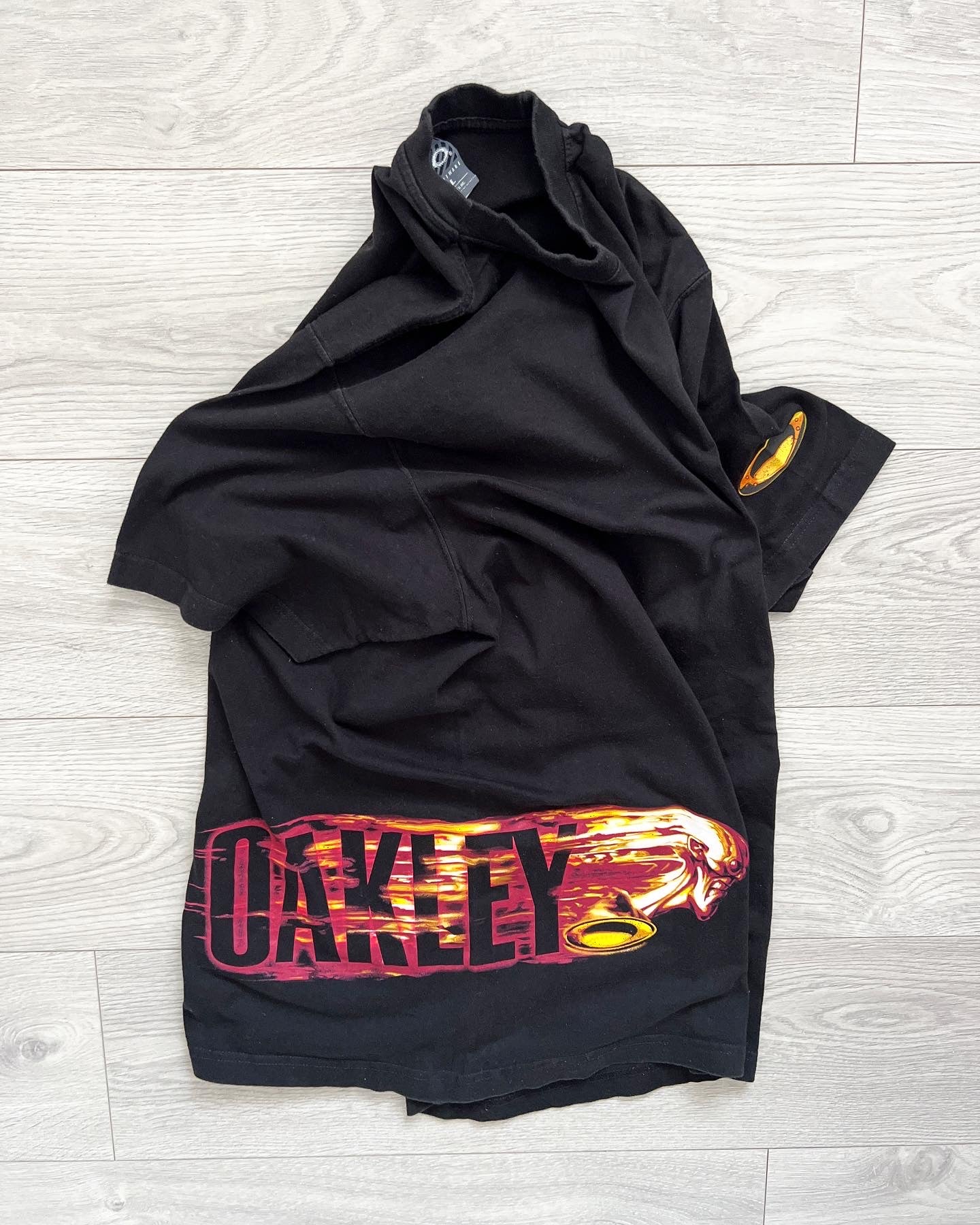 Oakley Software Early 2000s Flame Logo T-Shirt - Size L