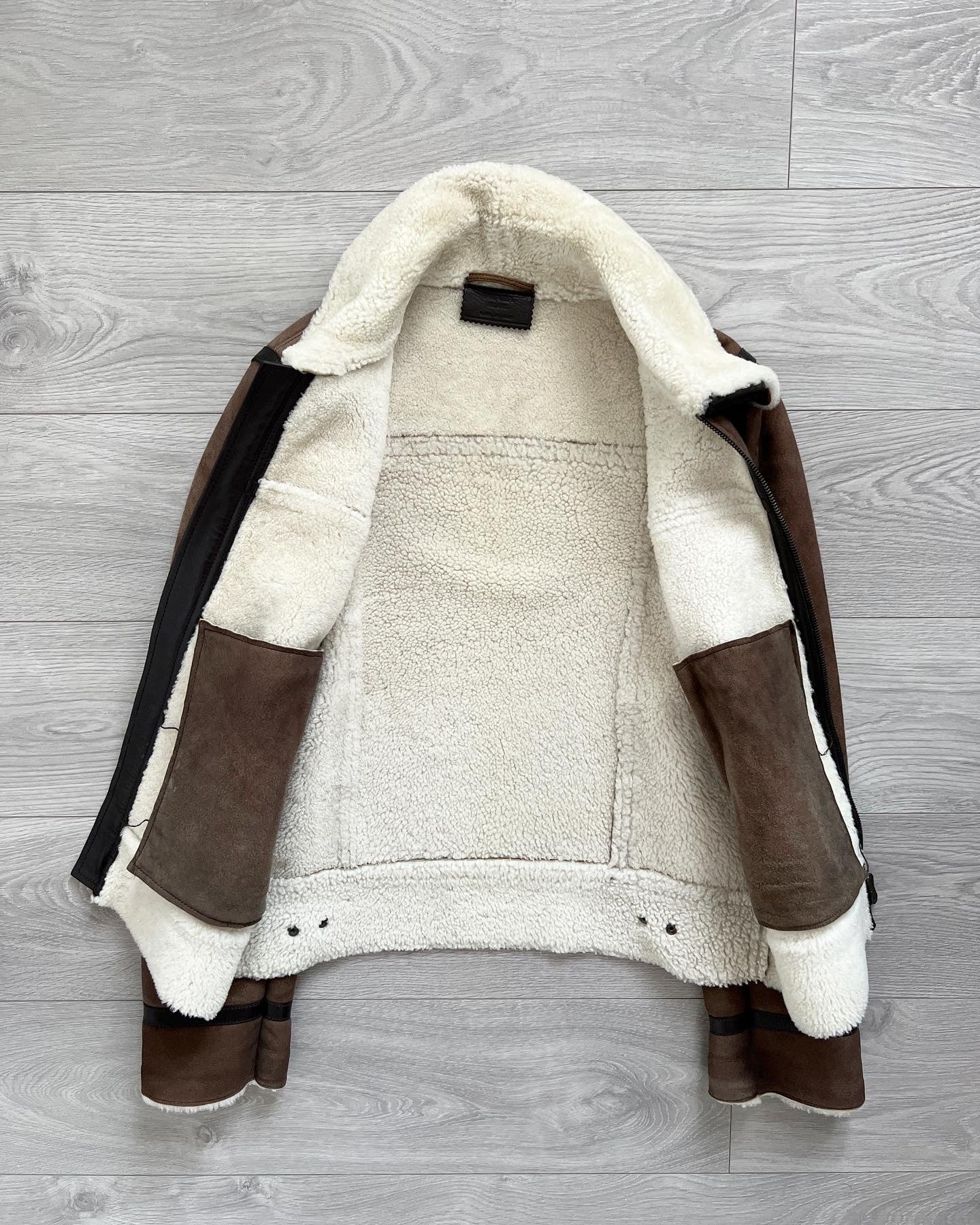 Prada Mainline AW2004 Shearling Leather Aviator Jacket - Size M